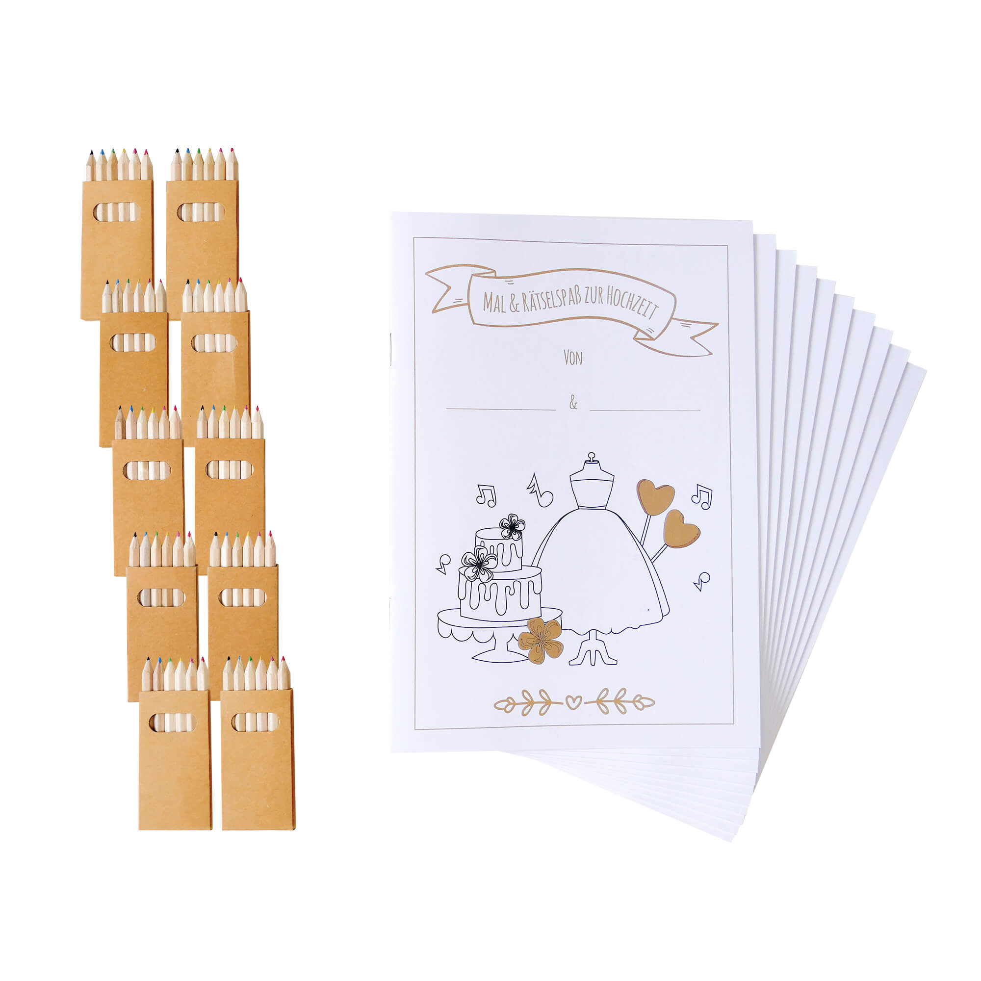 10er Set Hochzeitsmalbuch für Kinder Jeka - malmichbuntbest.com