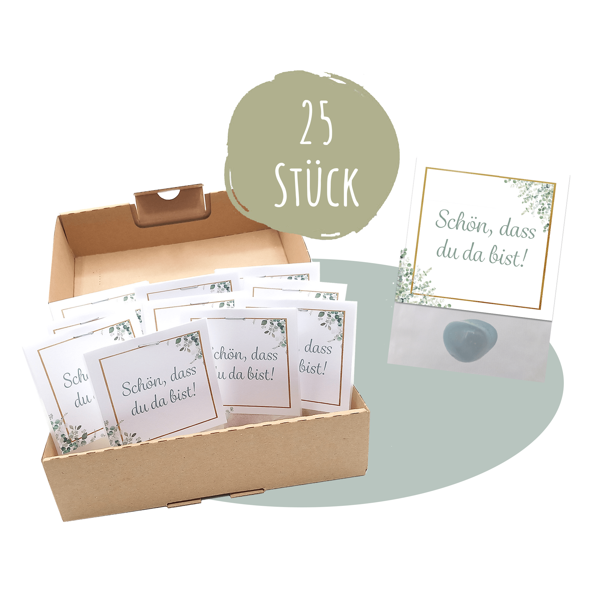 25er Set Glückssteine Hochzeit - Gastgeschenk Jeka - malmichbuntbest.com