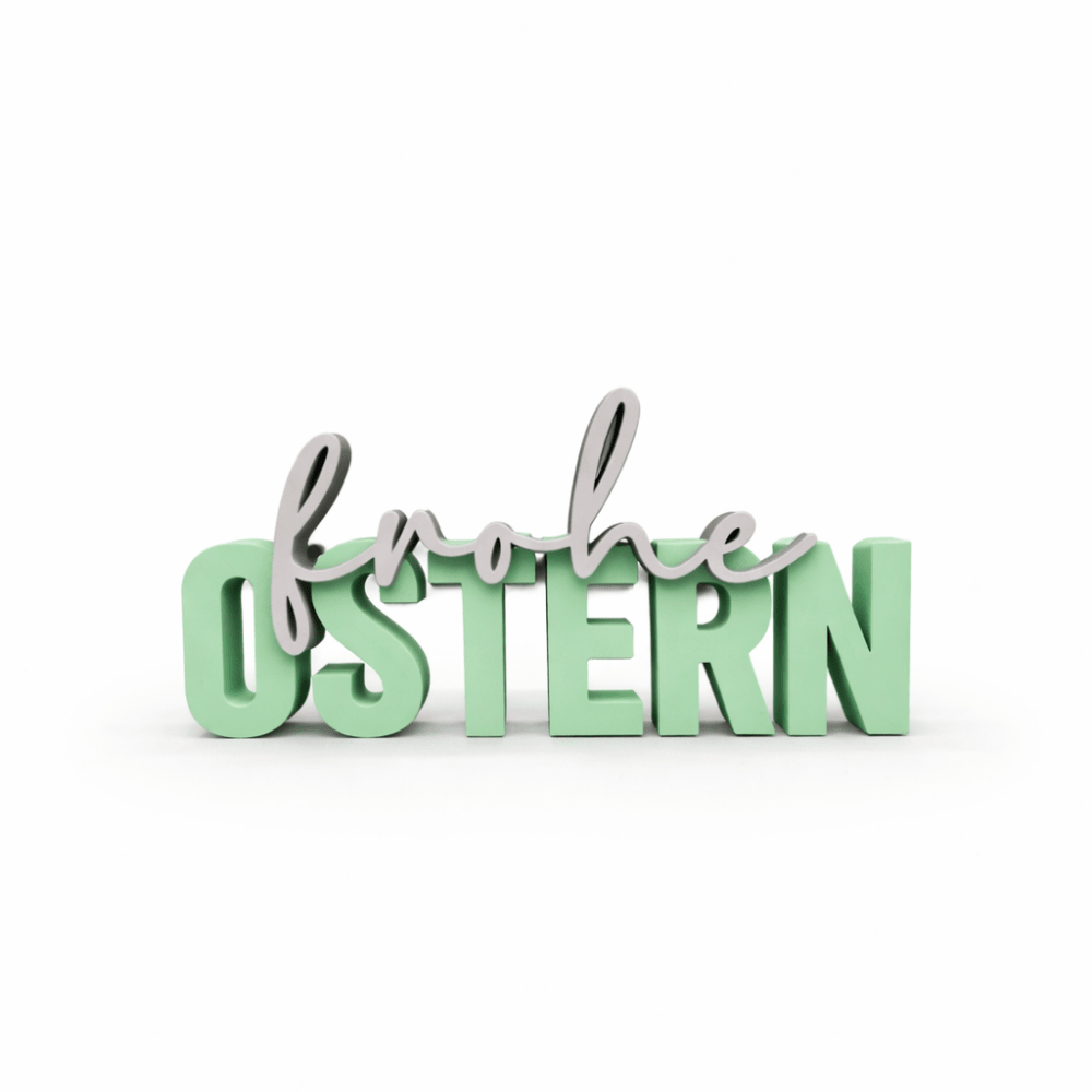 3D Drucker Schriftzug „Frohe Ostern" Mint - Grau Jeka - malmichbuntbest.com