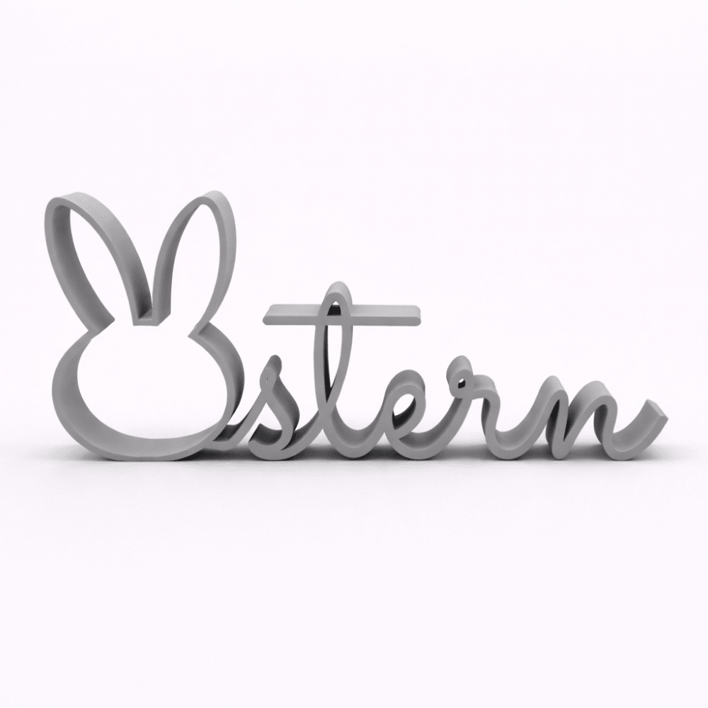 3D - Drucker Schriftzug „Ostern“ – grau Jeka - malmichbuntbest.com