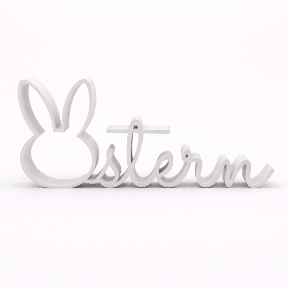 3D - Drucker Schriftzug „Ostern“ – weiß Jeka - malmichbuntbest.com