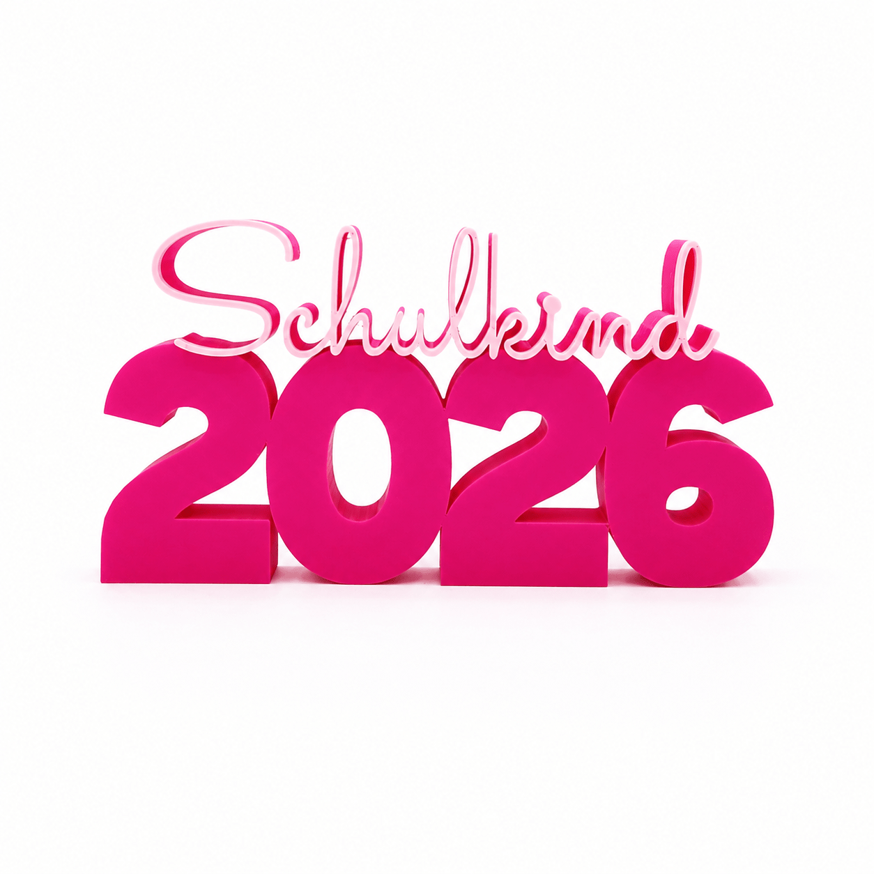 3D Drucker Schriftzug "Schulkind 2026" Pink Jeka - malmichbuntbest.com