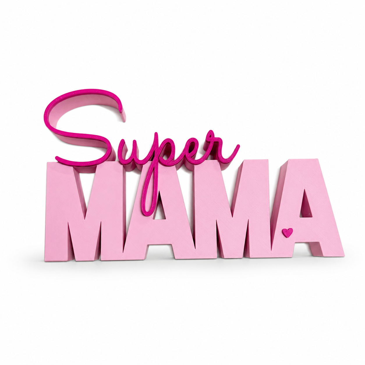 3D Drucker Schriftzug "Super Mama" Rosa - Pink Jeka - malmichbuntbest.com