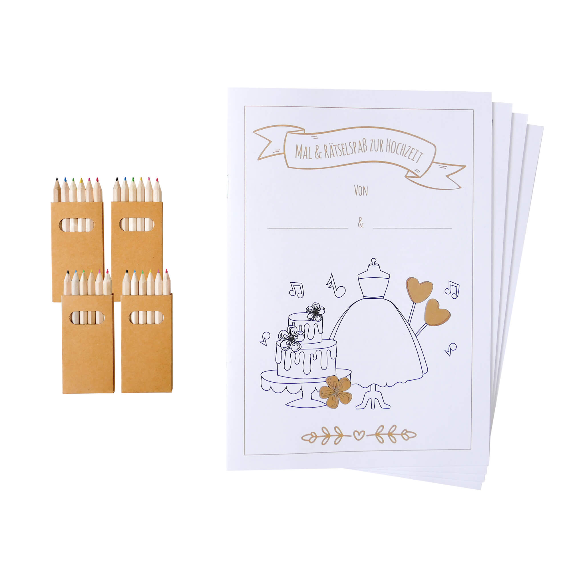 4er Set Hochzeitsmalbuch für Kinder Jeka - malmichbuntbest.com