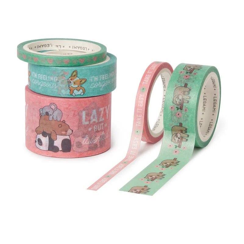 5 Papier - Klebebänder im Set Tiere - Tape by Tape Legami - malmichbuntbest.com