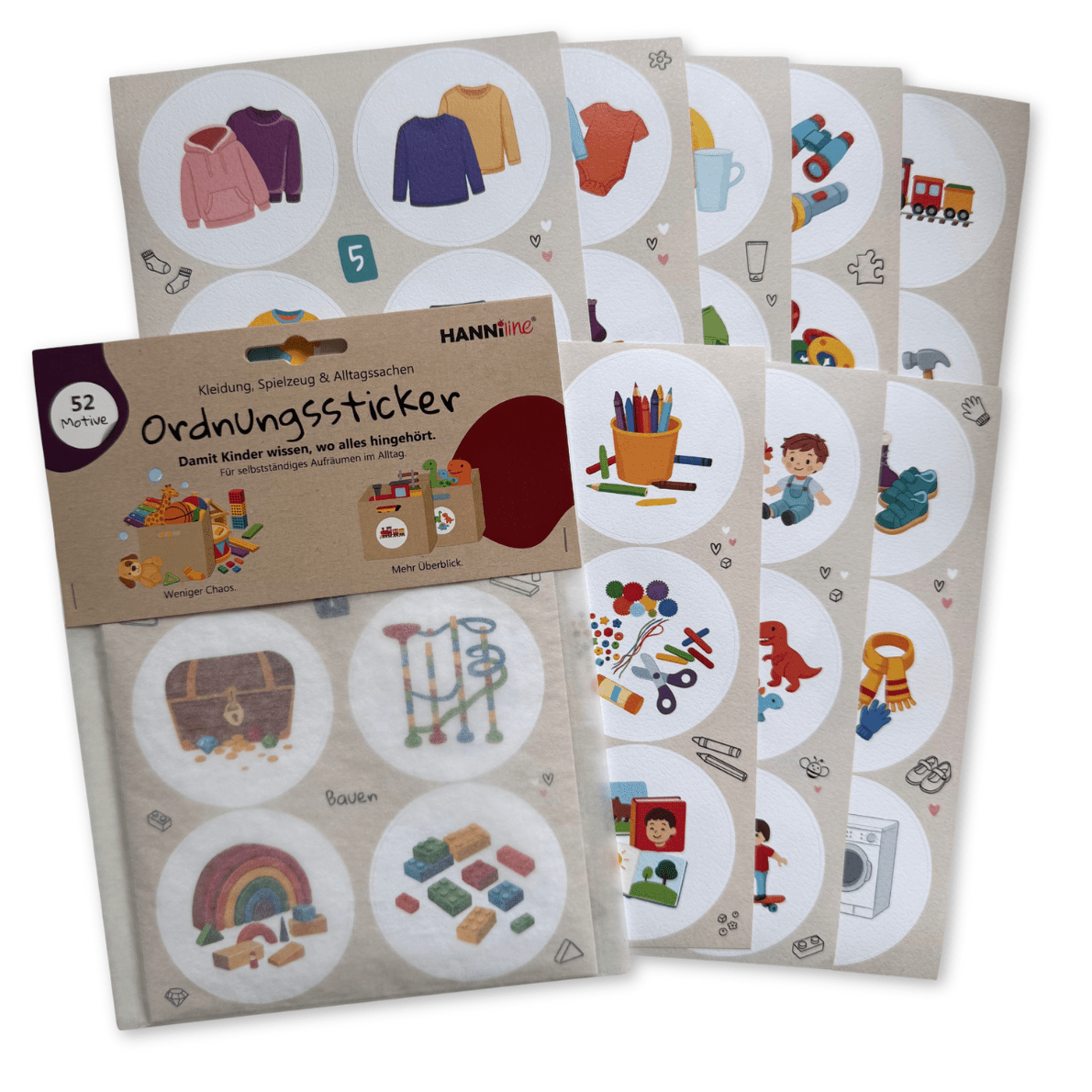 52 Ordnungssticker fürs Kinderzimmer - Hanniline HANNIline - malmichbuntbest.com