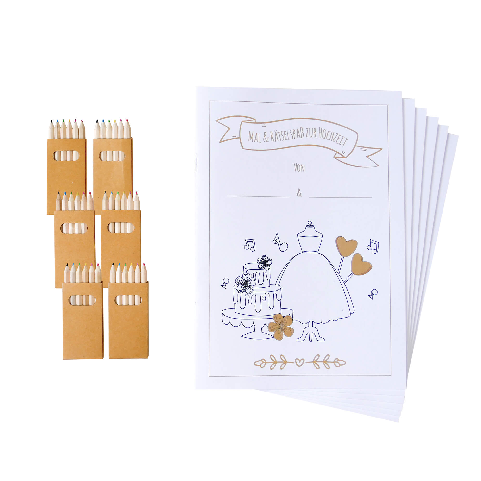 6er Set Hochzeitsmalbuch für Kinder Jeka - malmichbuntbest.com