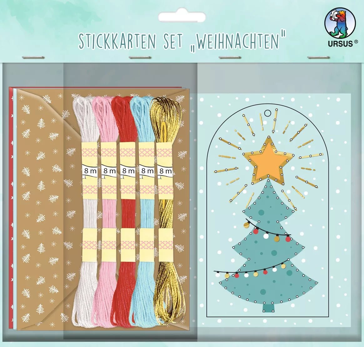 8 Stickkarten inkl. Umschläge - Weihnachten Ursus - malmichbuntbest.com