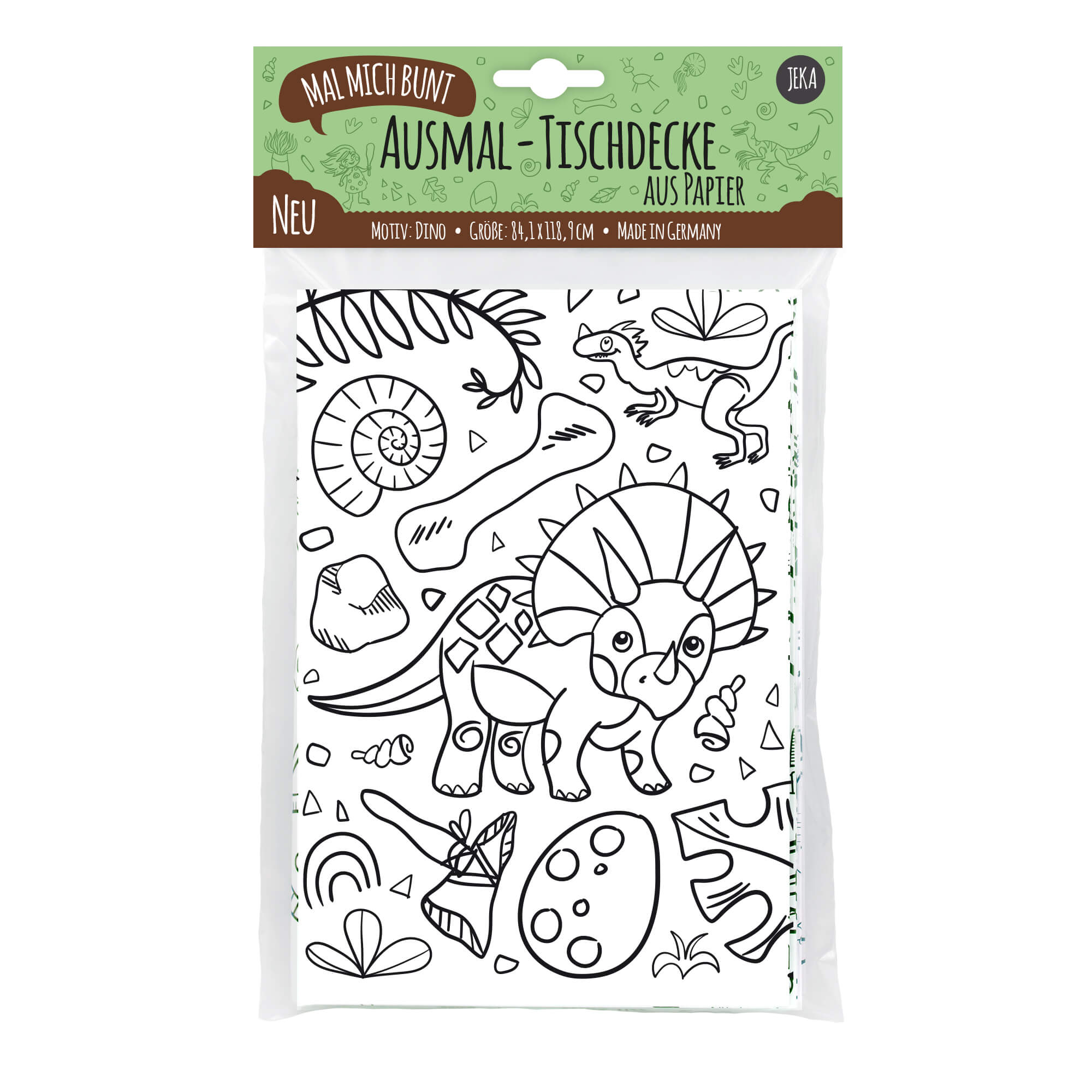 Ausmal - Tischdecke aus Papier "Dino" Jeka - malmichbuntbest.com