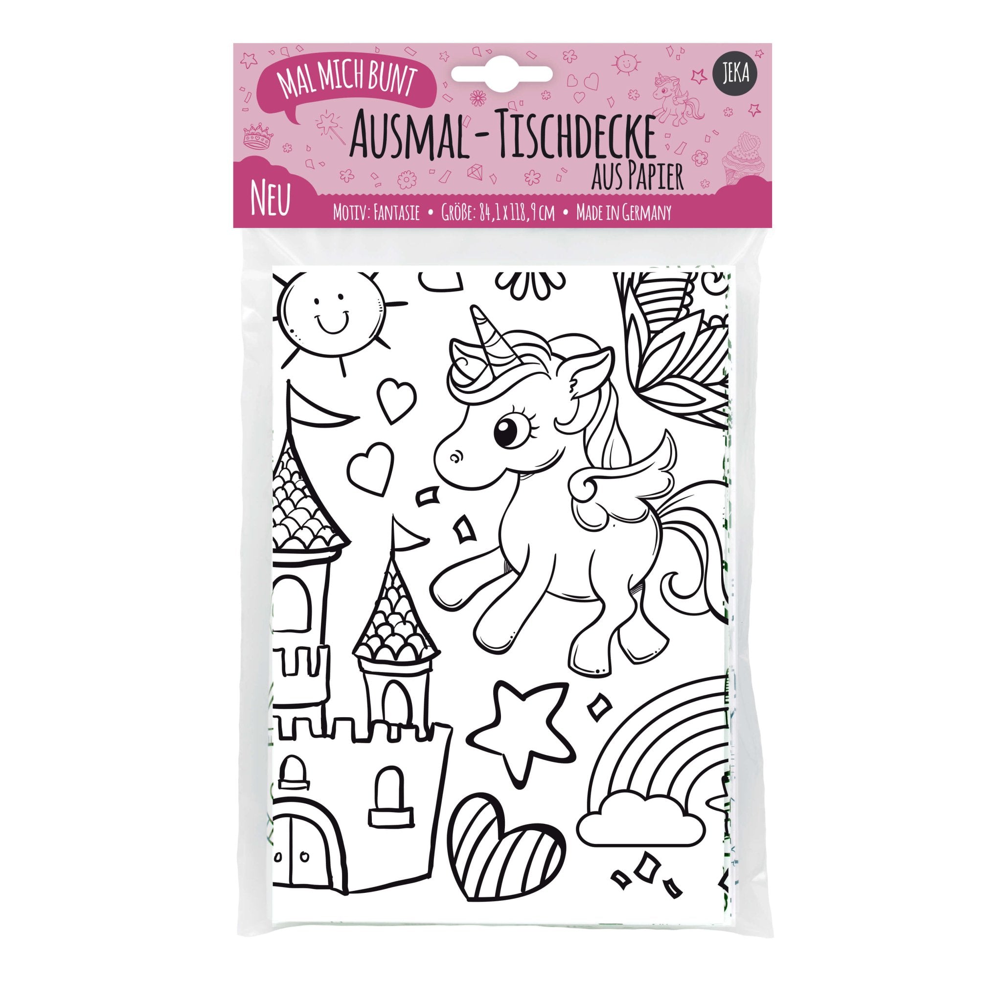 Ausmal - Tischdecke aus Papier "Fantasie" Jeka - malmichbuntbest.com