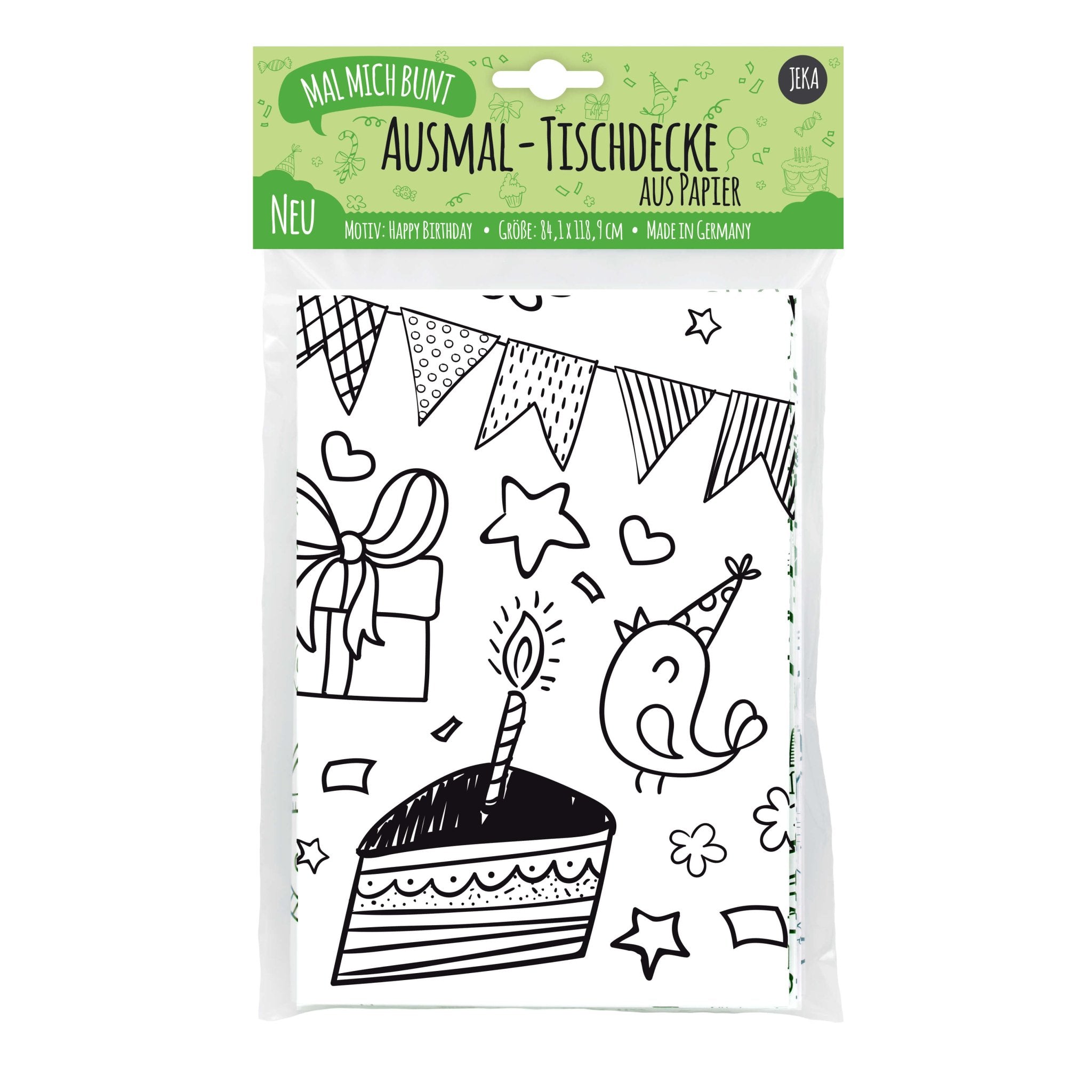 Ausmal - Tischdecke aus Papier "Kindergeburtstag" Jeka - malmichbuntbest.com