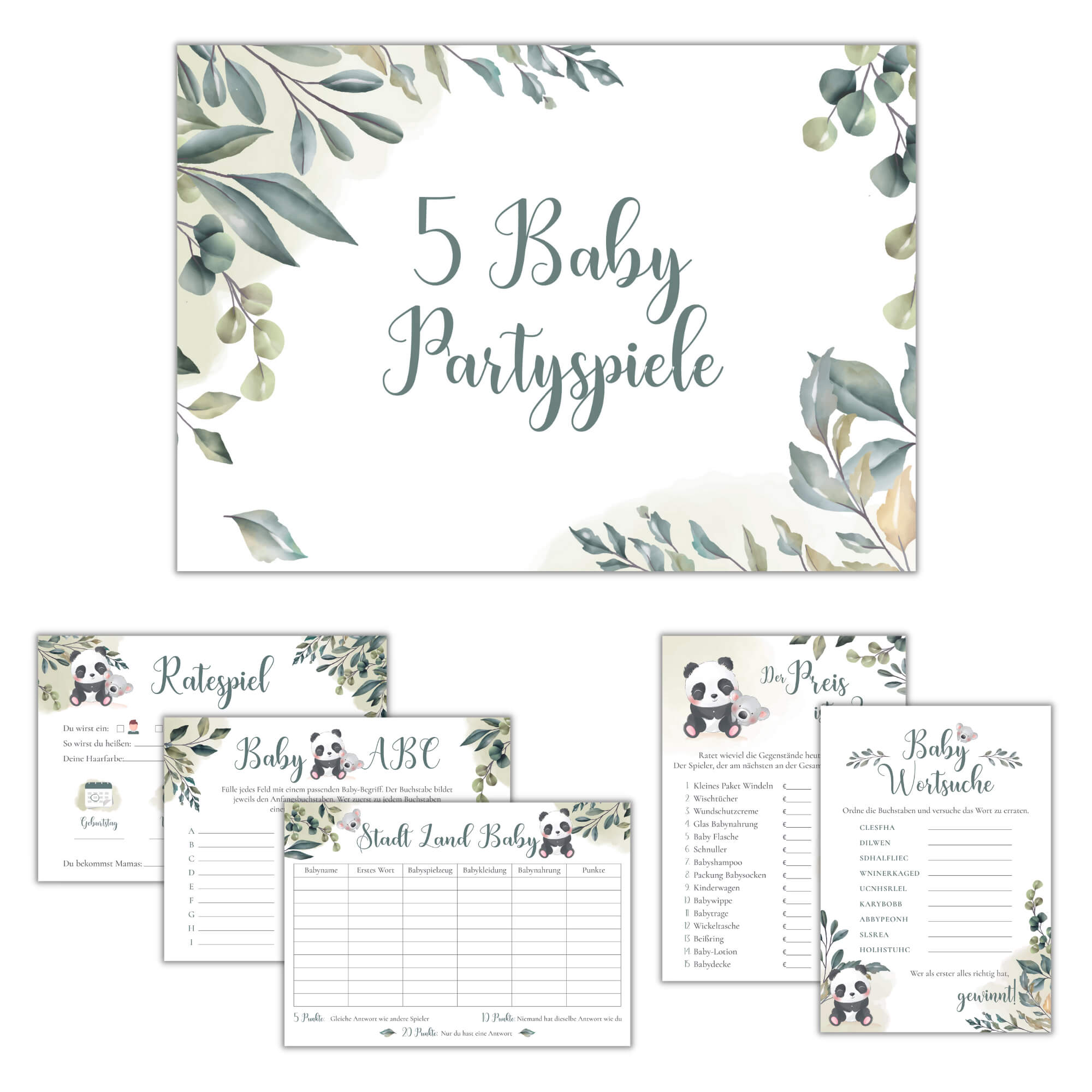 Babyparty Spiele - Set Koala Jeka - malmichbuntbest.com