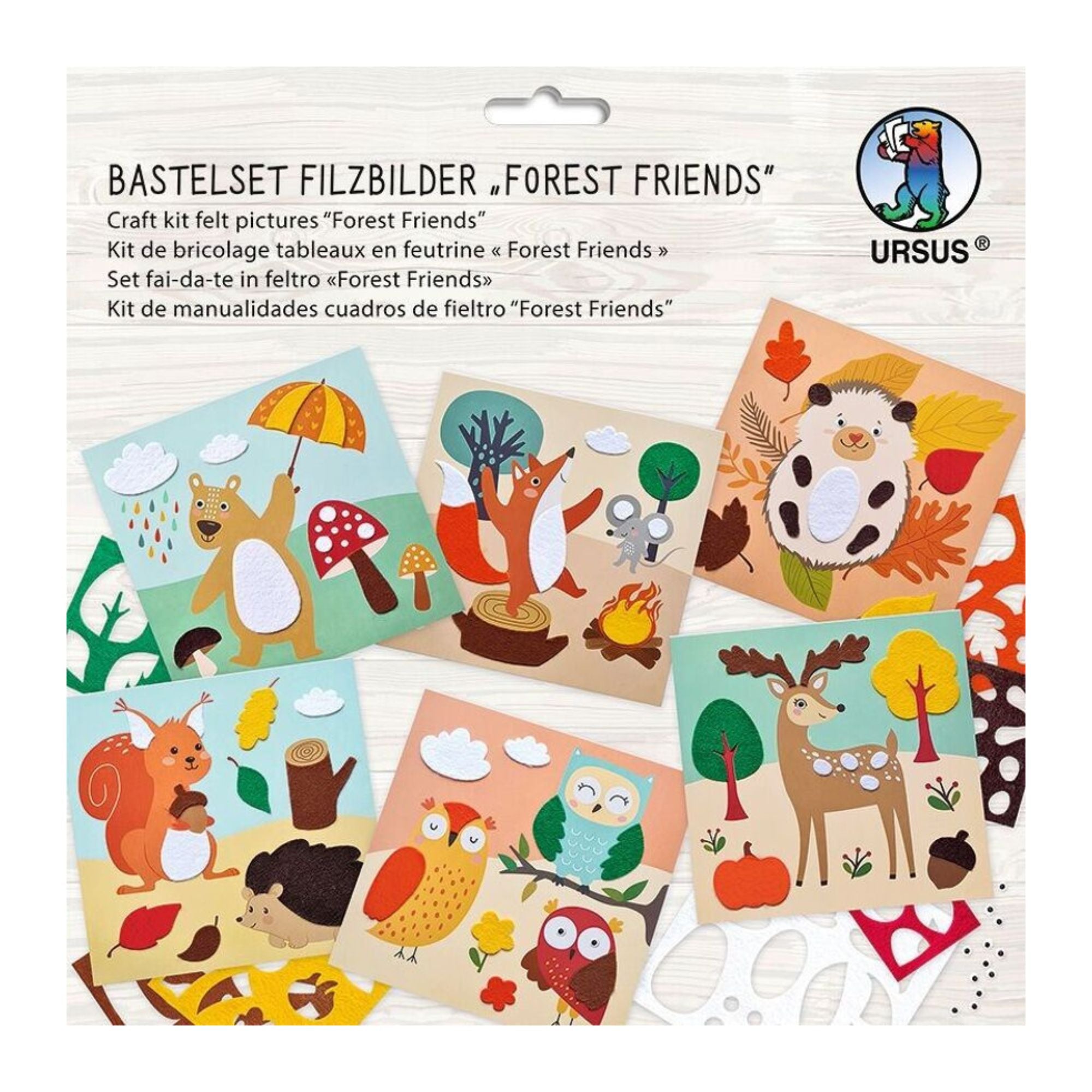 Bastelset Filzbilder "Forest friends" Ursus - malmichbuntbest.com