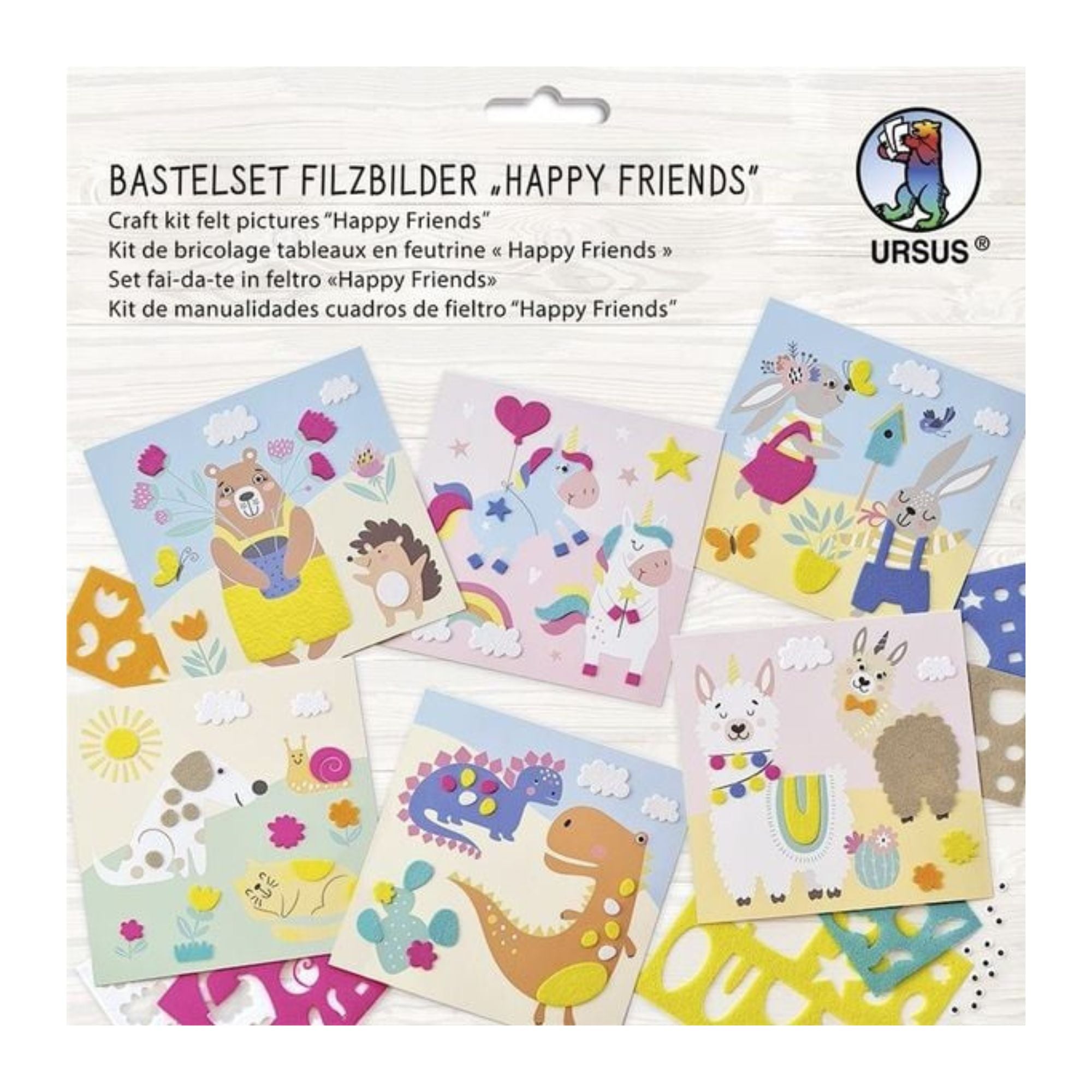 Bastelset Filzbilder "Happy friends" Ursus - malmichbuntbest.com