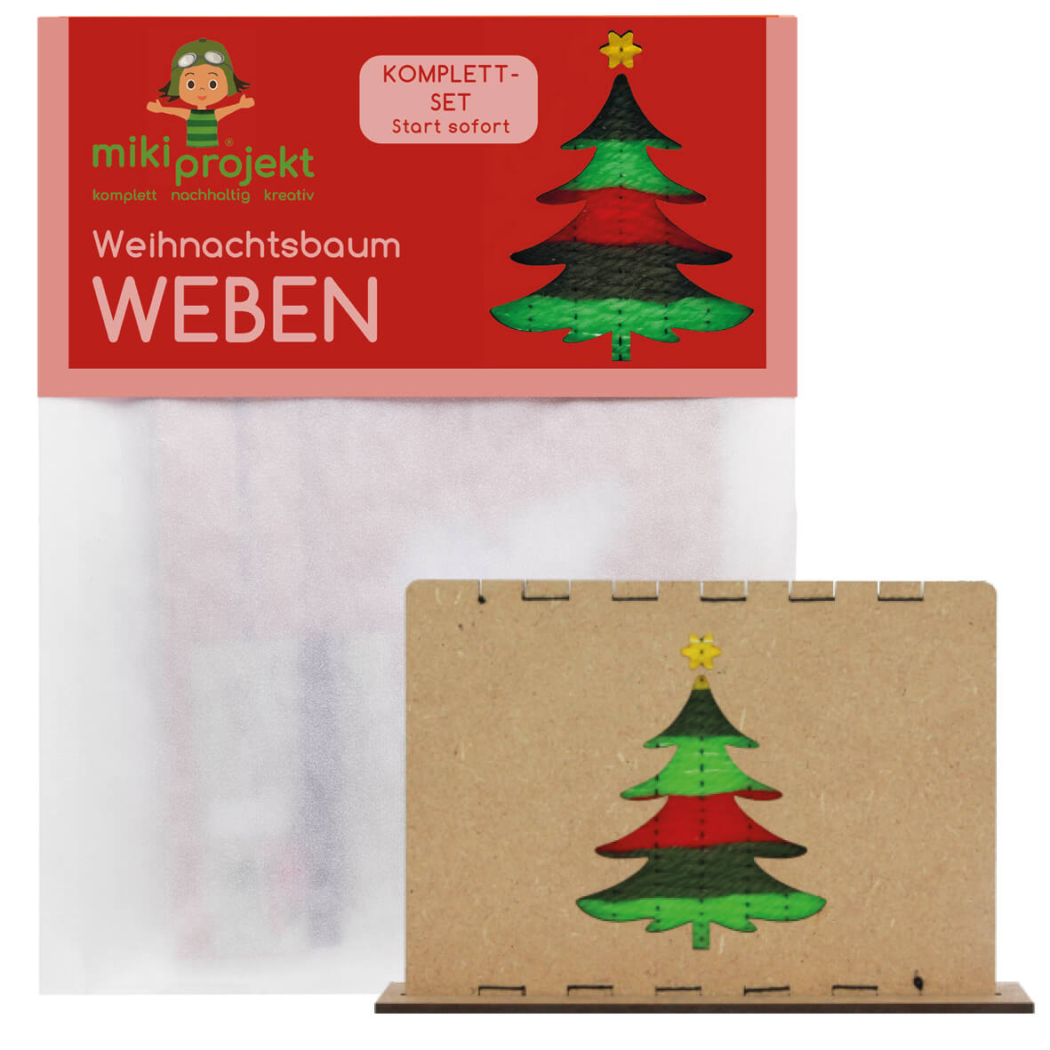 Bastelset Weihnachsbaum - Weben für Kinder Mikiprojekt - malmichbuntbest.com