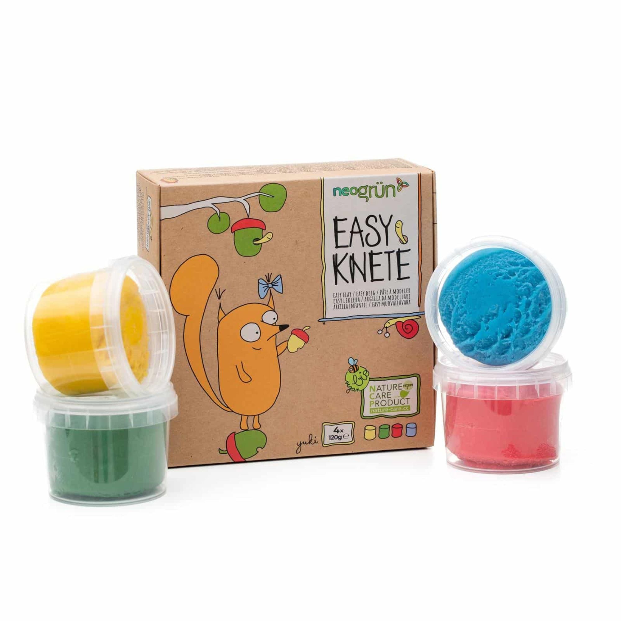 Bio Easy - Knete vegan - 4er Set "Yuki" neoGRÜN - malmichbuntbest.com