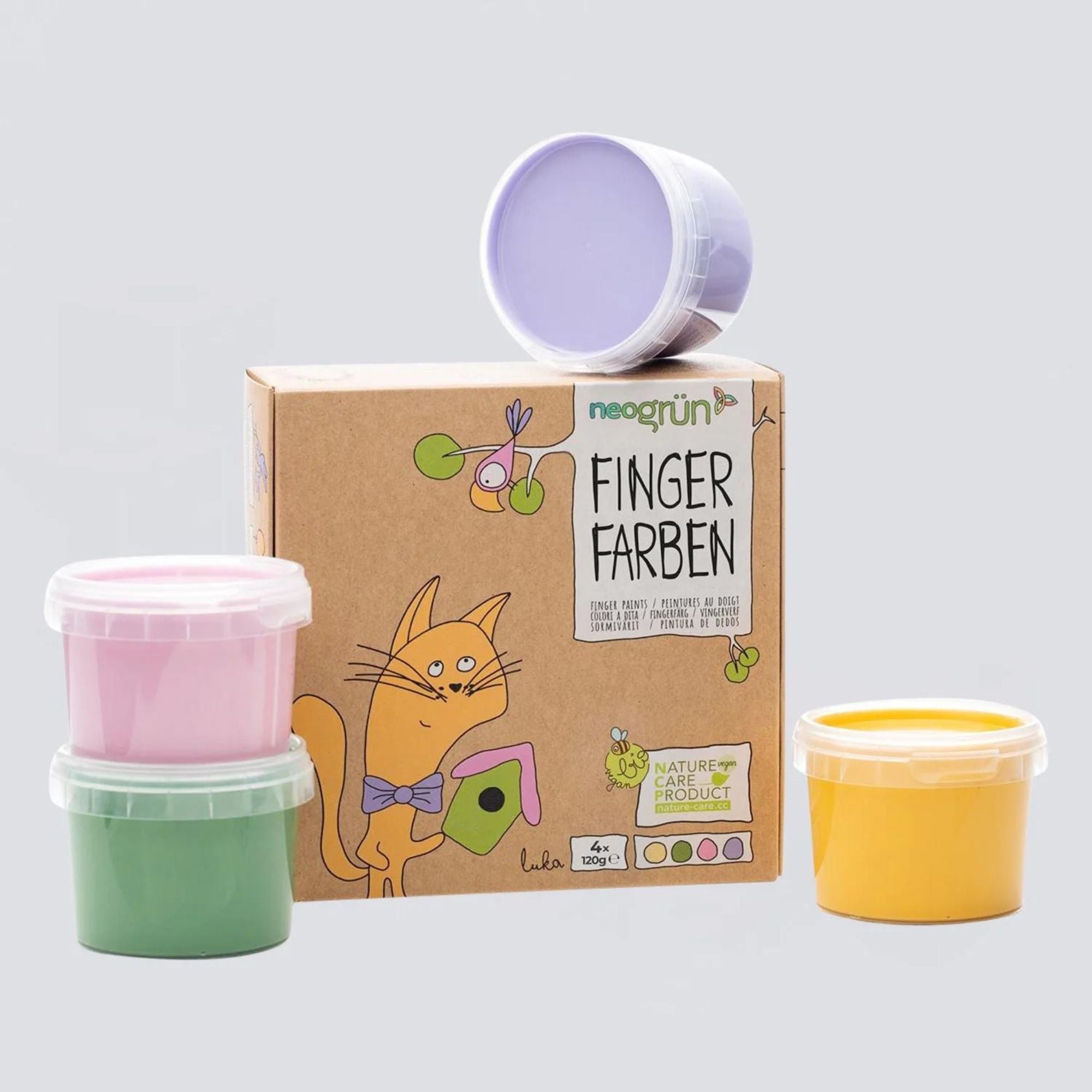 Bio Fingerfarben 4er Set "Luka" neoGRÜN - malmichbuntbest.com