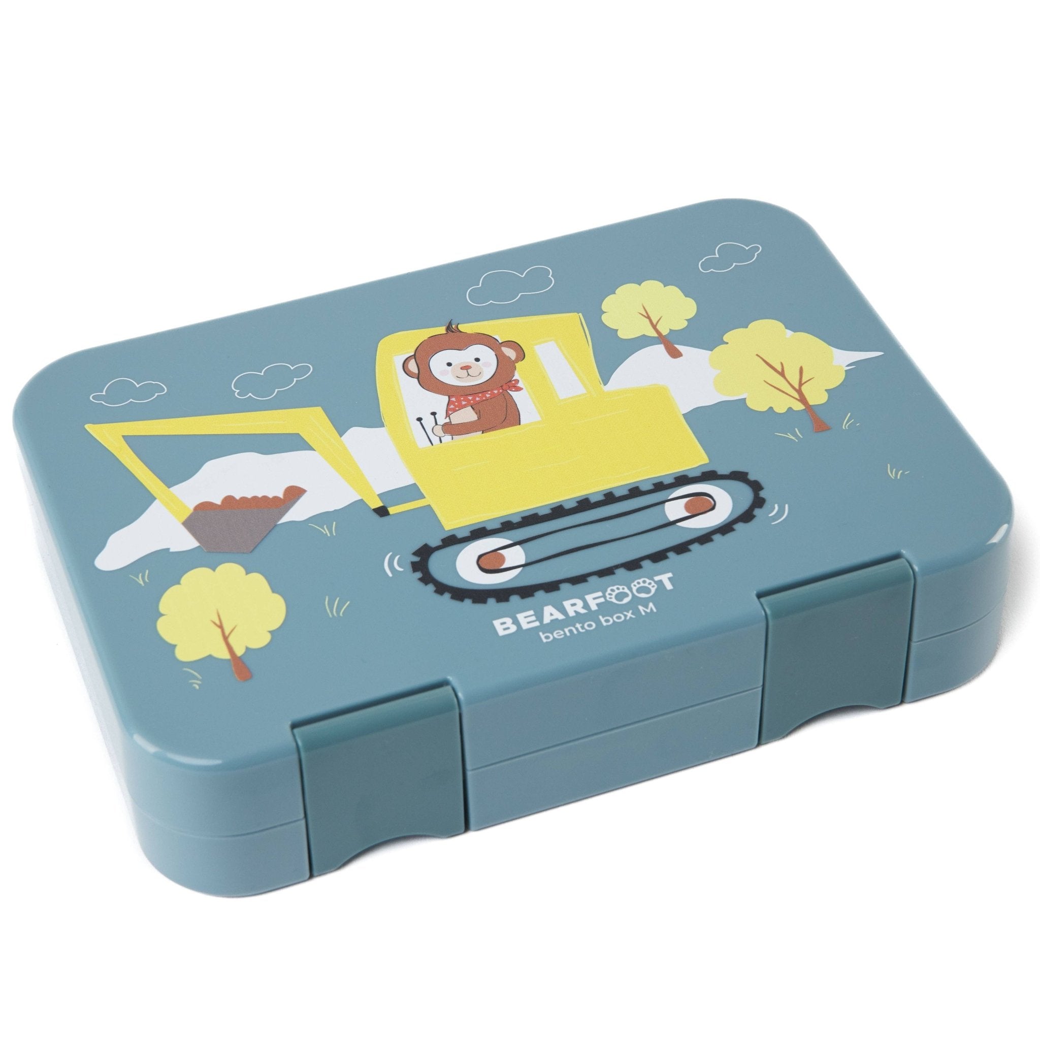 Brotdose Kinder mit Fächern, Lunchbox, Bento box - Bagger BEARFOOT - malmichbuntbest.com