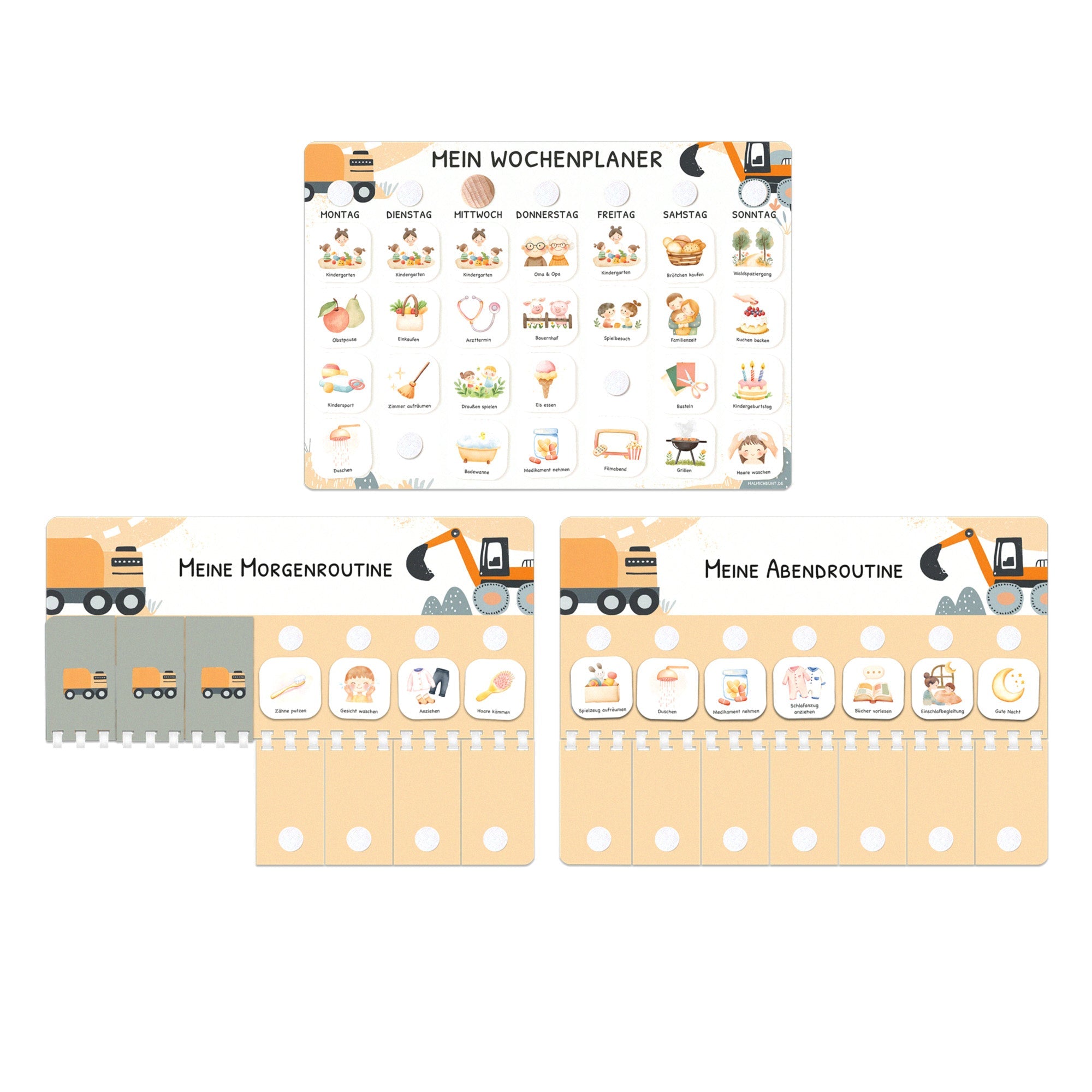 Bundle: Wochenplaner + Morgenroutine + Abendroutine - Bagger Jeka - malmichbuntbest.com