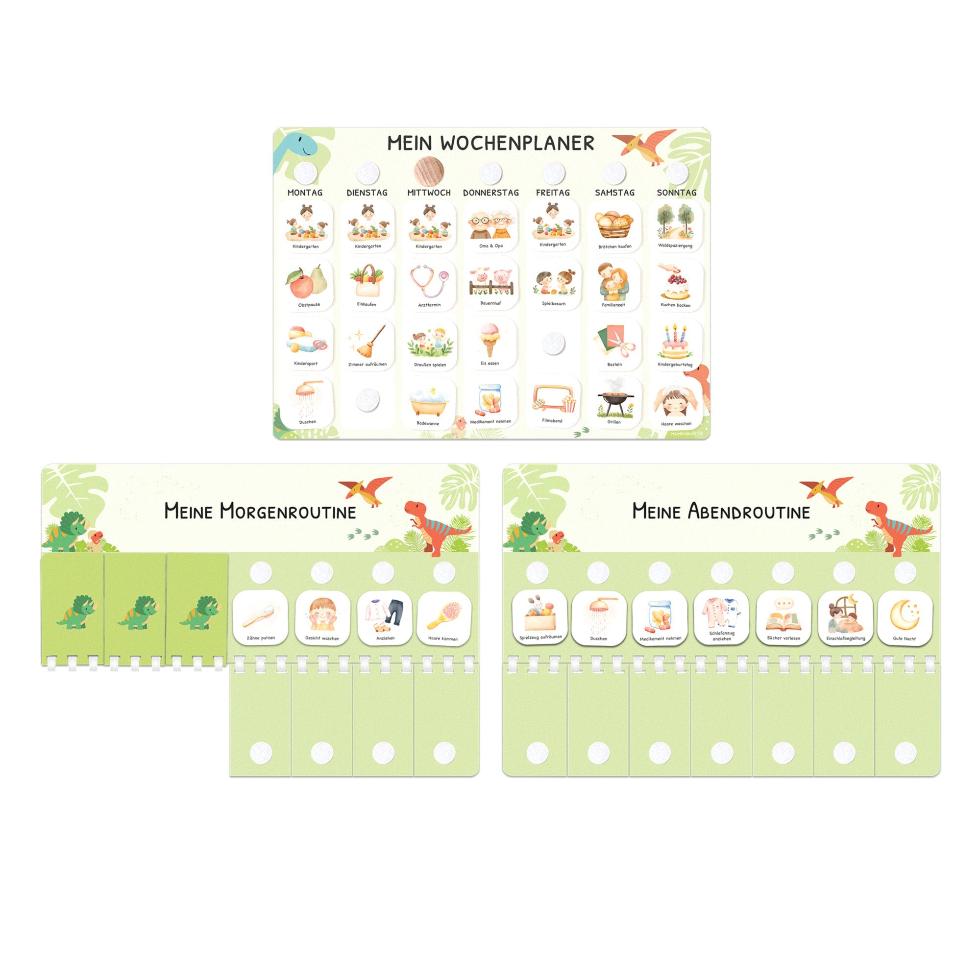 Bundle: Wochenplaner + Morgenroutine + Abendroutine - Dino Jeka - malmichbuntbest.com