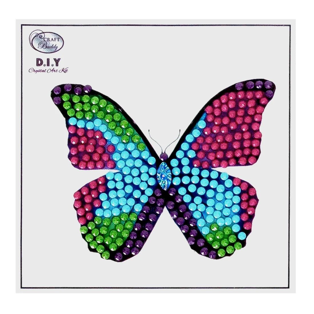 Crystal Art Sticker Kit - Motiv Schmetterling Craft Buddy - malmichbuntbest.com