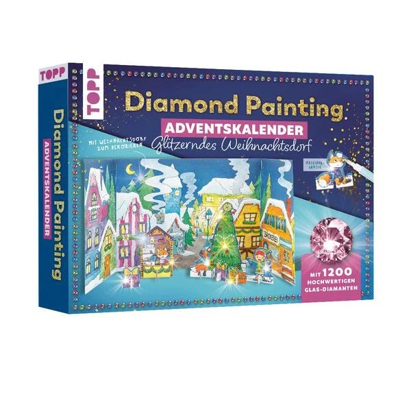 Diamond Painting Adventskalender: Glitzerndes Weihnachtsdorf TOPP Verlag - malmichbuntbest.com