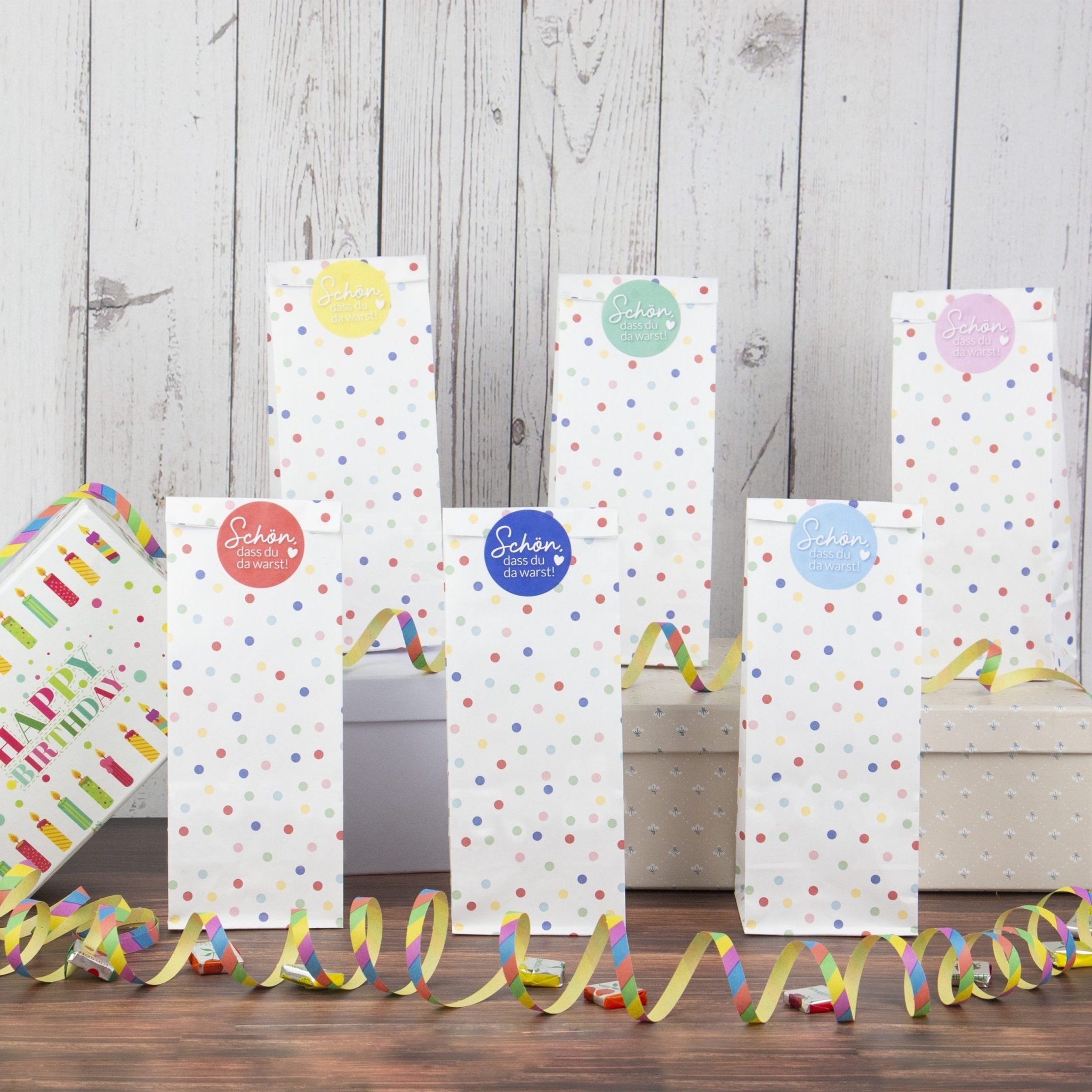 DIY Set Bunte Konfetti Geburtstagstüten Papierdrachen - malmichbuntbest.com