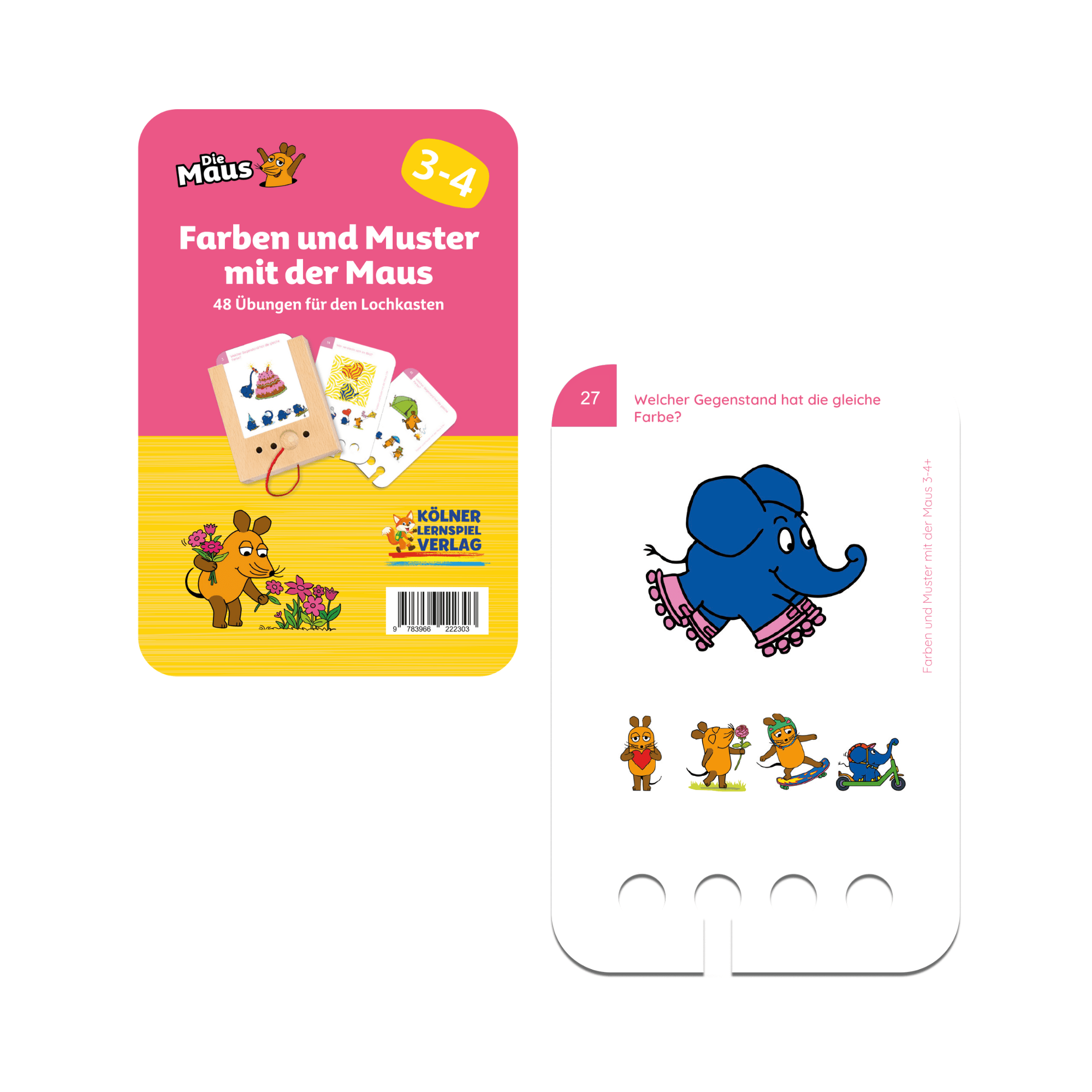Farben und Muster mit der Maus 3 - 4+ - Übungen für den Lochkasten Lernspielverlag - malmichbuntbest.com