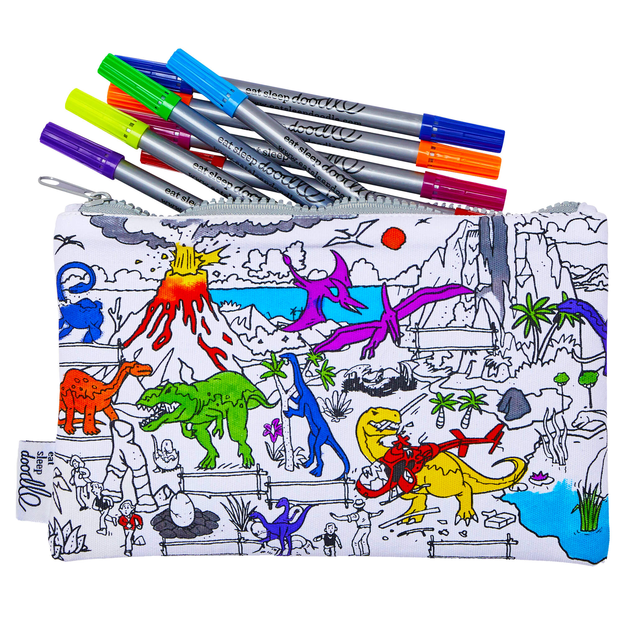 Federmappe zum Ausmalen Dinosaurier EatSleepDoddle - malmichbuntbest.com