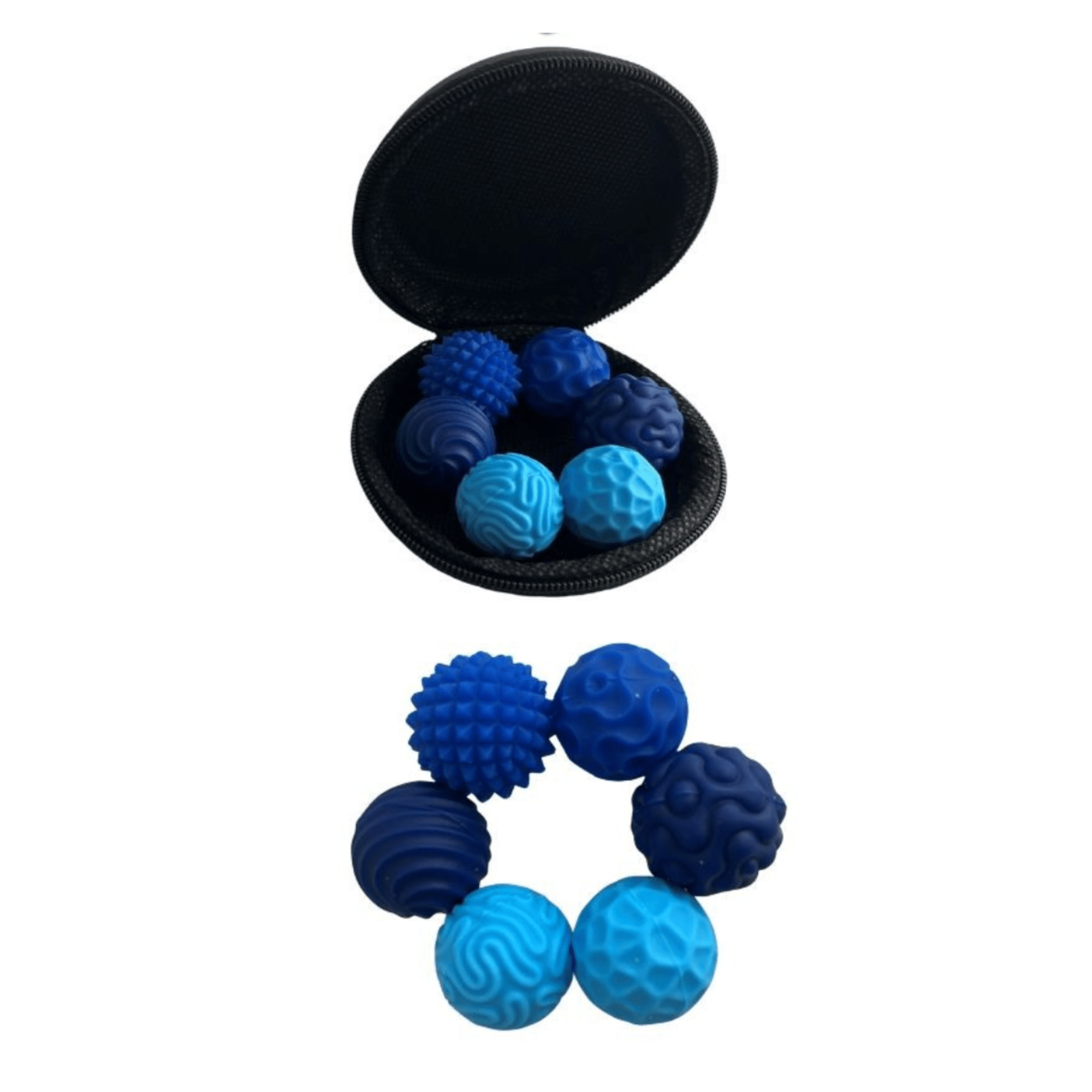 FidgNetics - 6 magnetische Antistress - Kugeln blau Funtrading - malmichbuntbest.com
