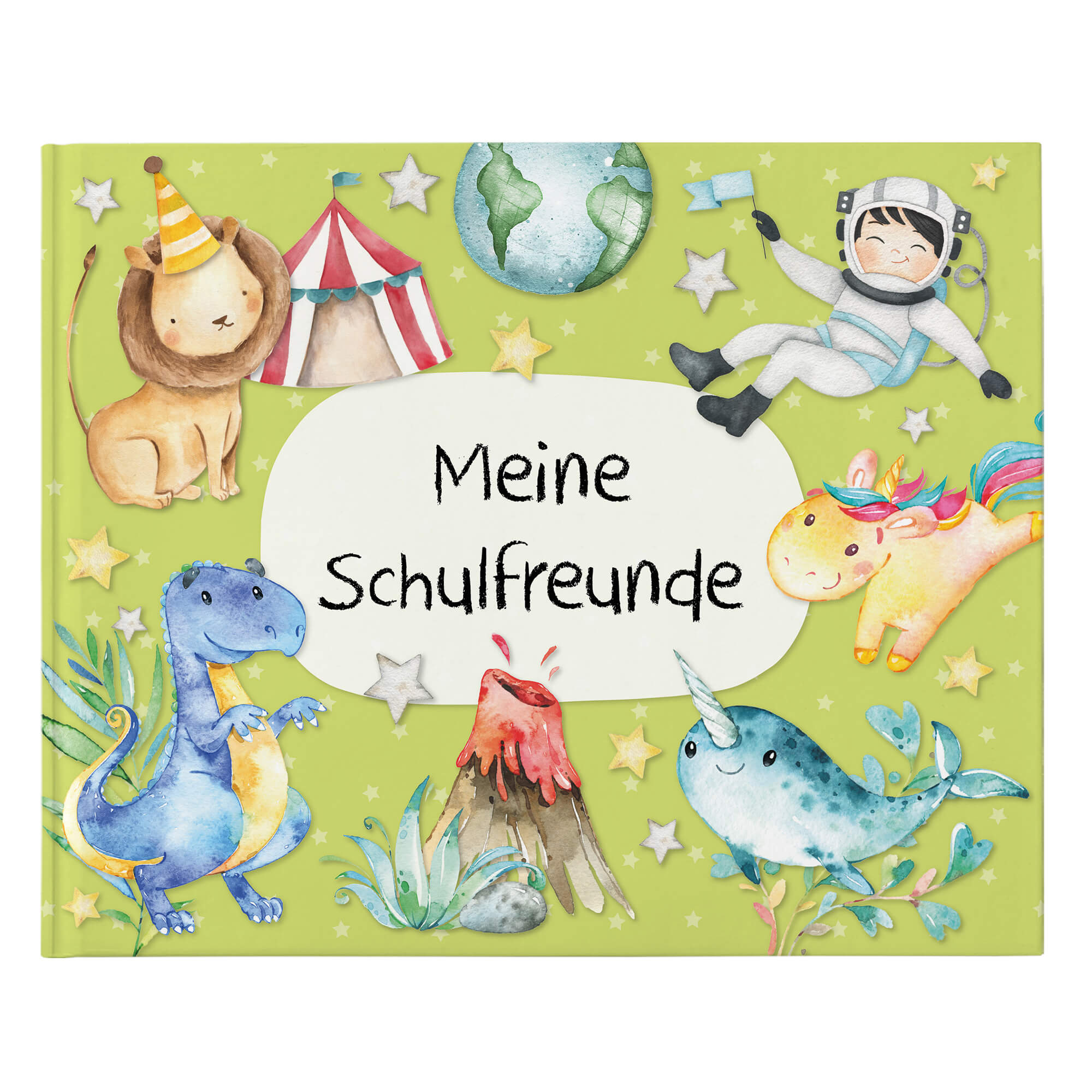 Freundebuch Schule - Grün Papierdrachen - malmichbuntbest.com