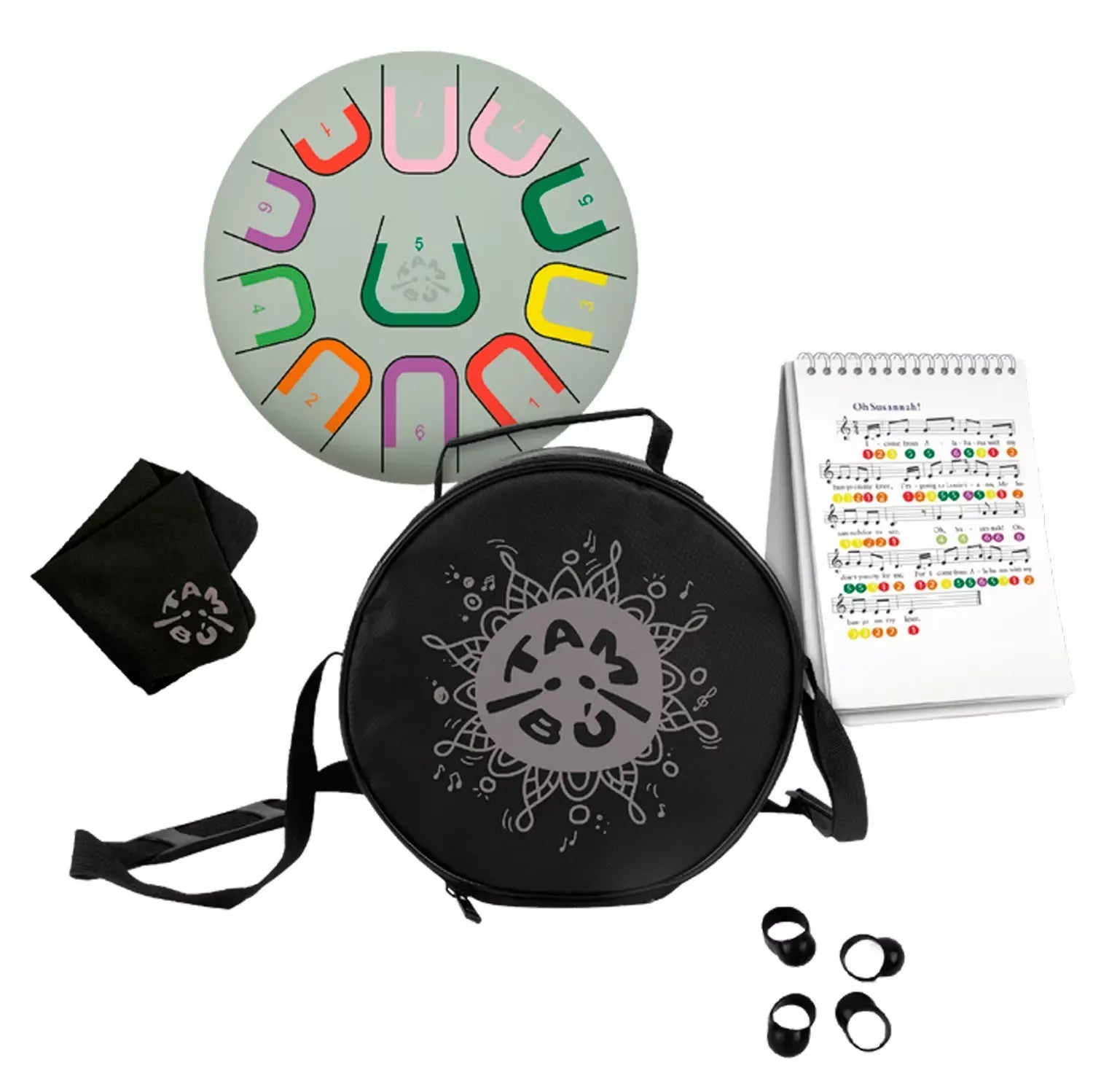 Große Zungentrommel Tambu Steel Drum - Earth Harmony (Green) JuegaConmigo - malmichbuntbest.com