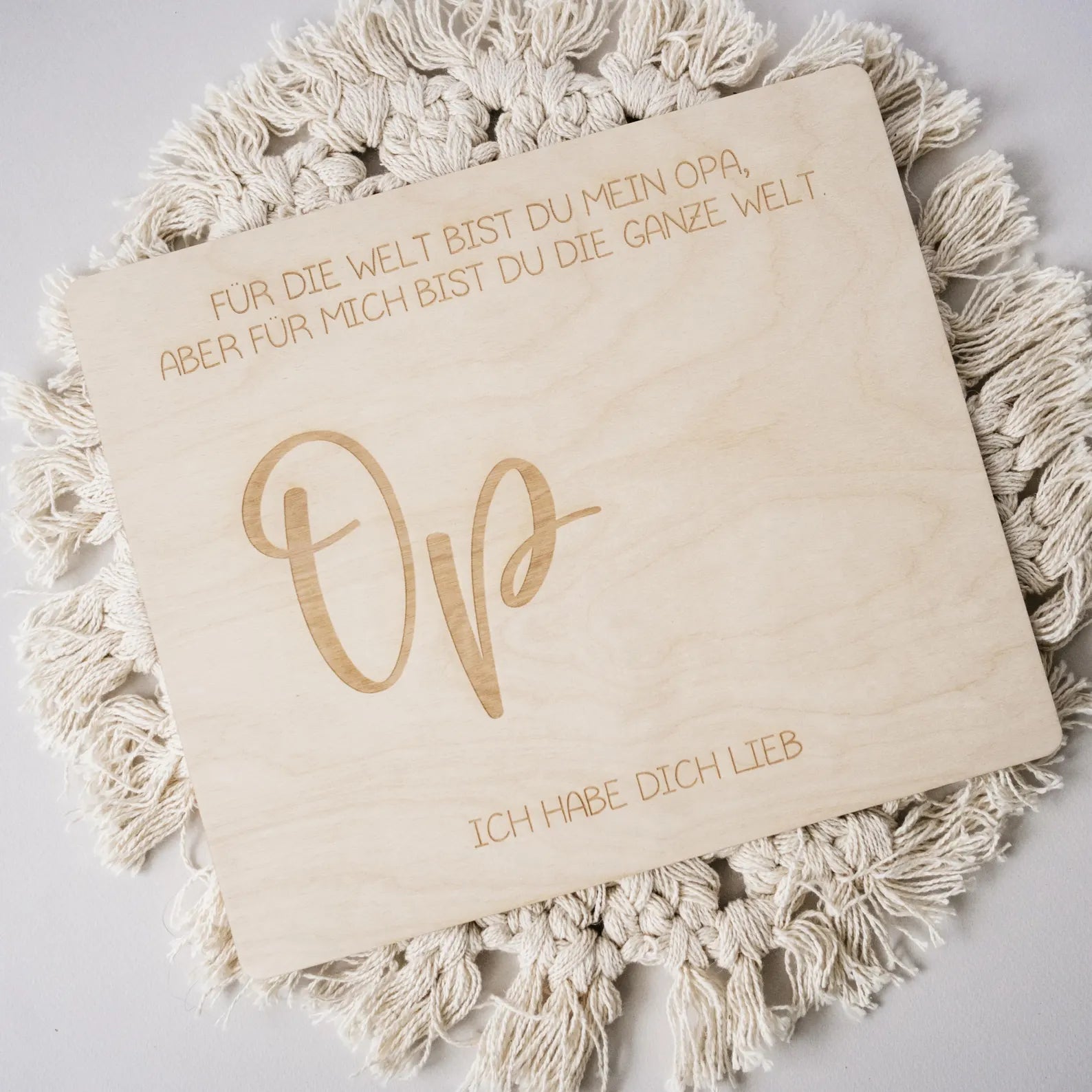 Handabdruck Brettchen Opa – Personalisiertes Holzgeschenk (1 Kind) Alicas Schlawiner - malmichbuntbest.com