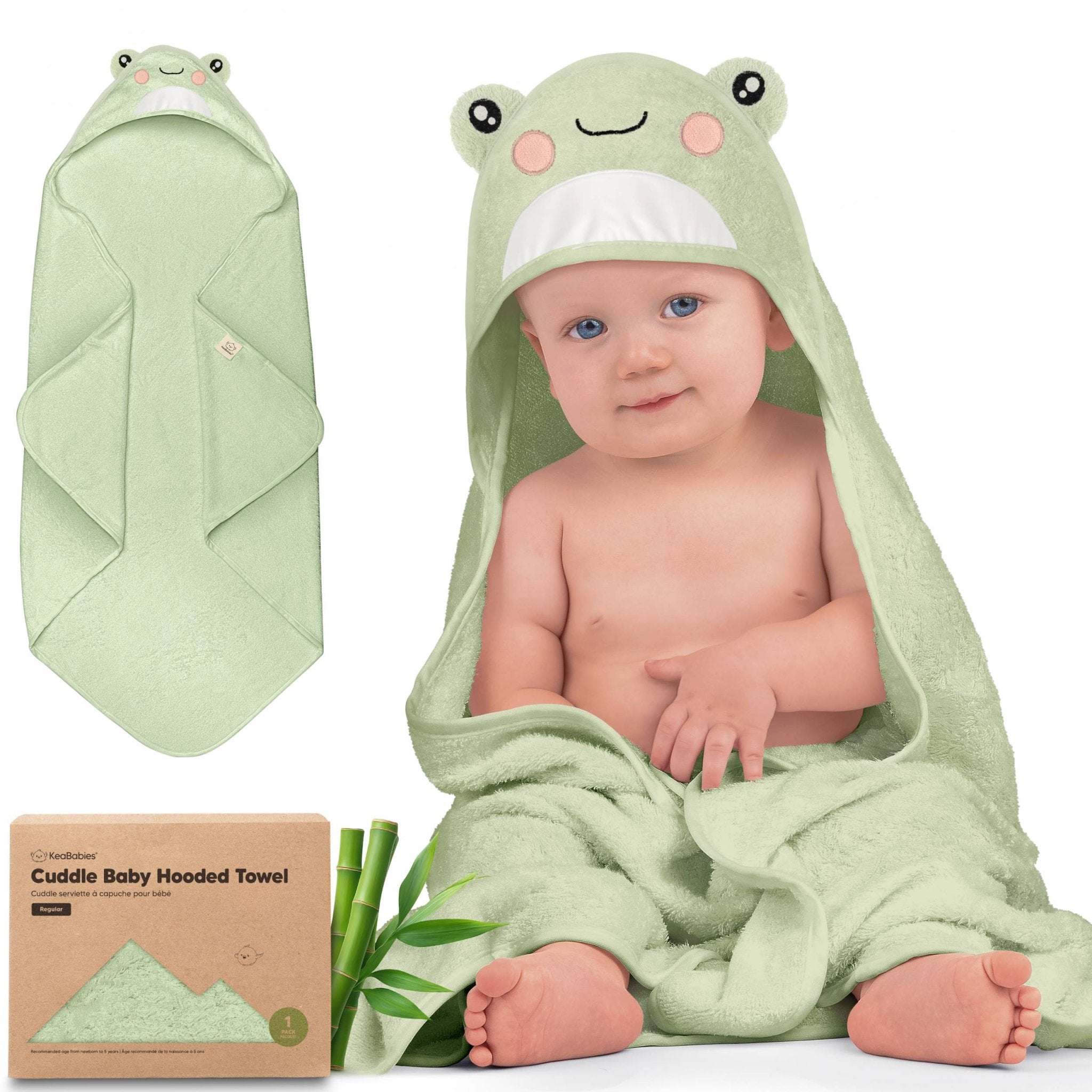 KeaBabies Kuschel-Baby Kapuzenhandtuch: Frosch KeaBabies - malmichbuntbest.com