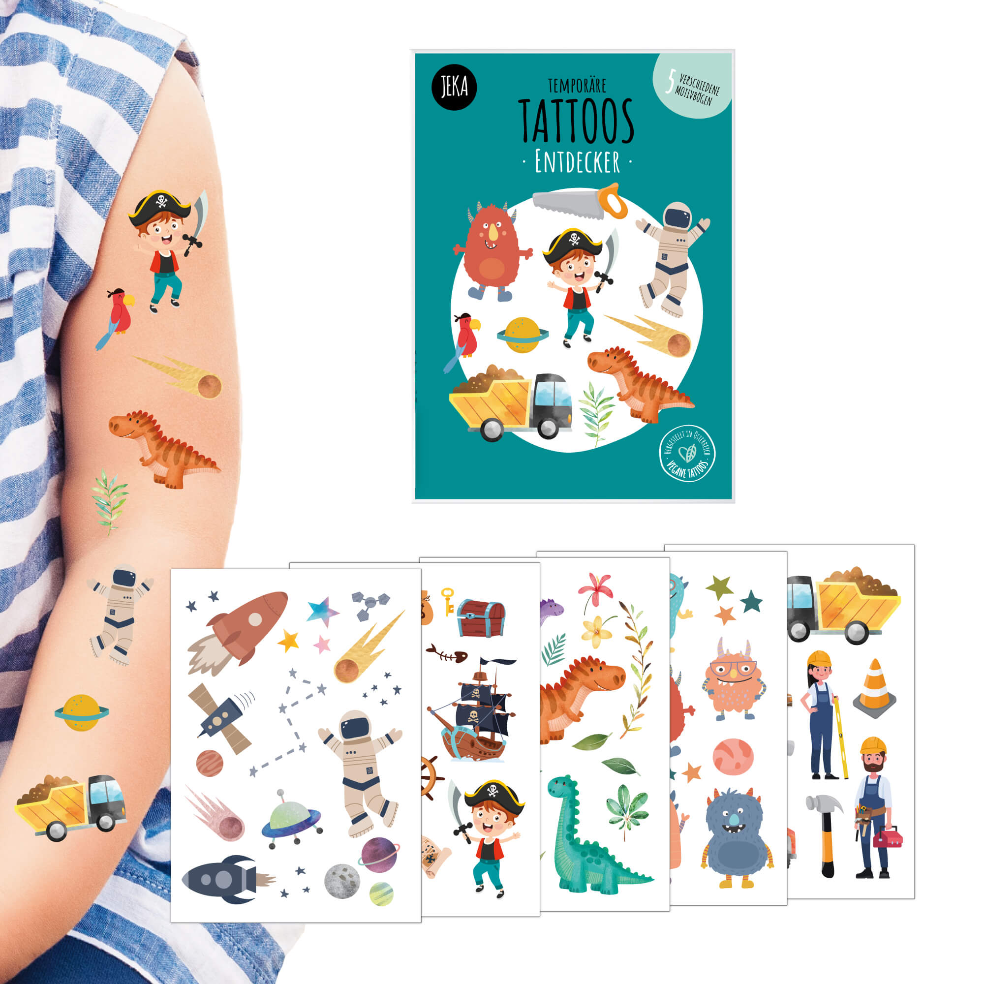 Kindertattoo - Set Entdecker Jeka - malmichbuntbest.com