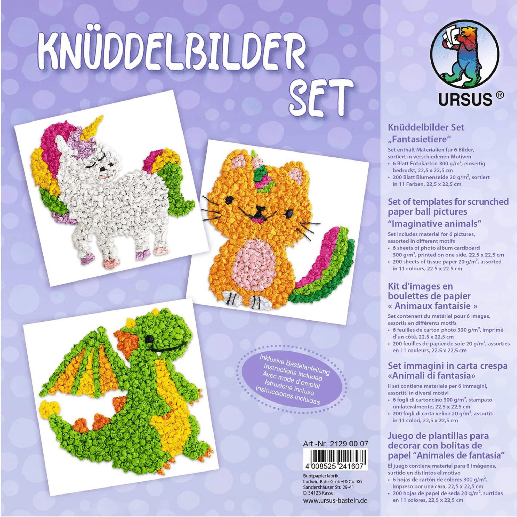 Knüddelbilder - Set "Fantasietiere" Ursus - malmichbuntbest.com