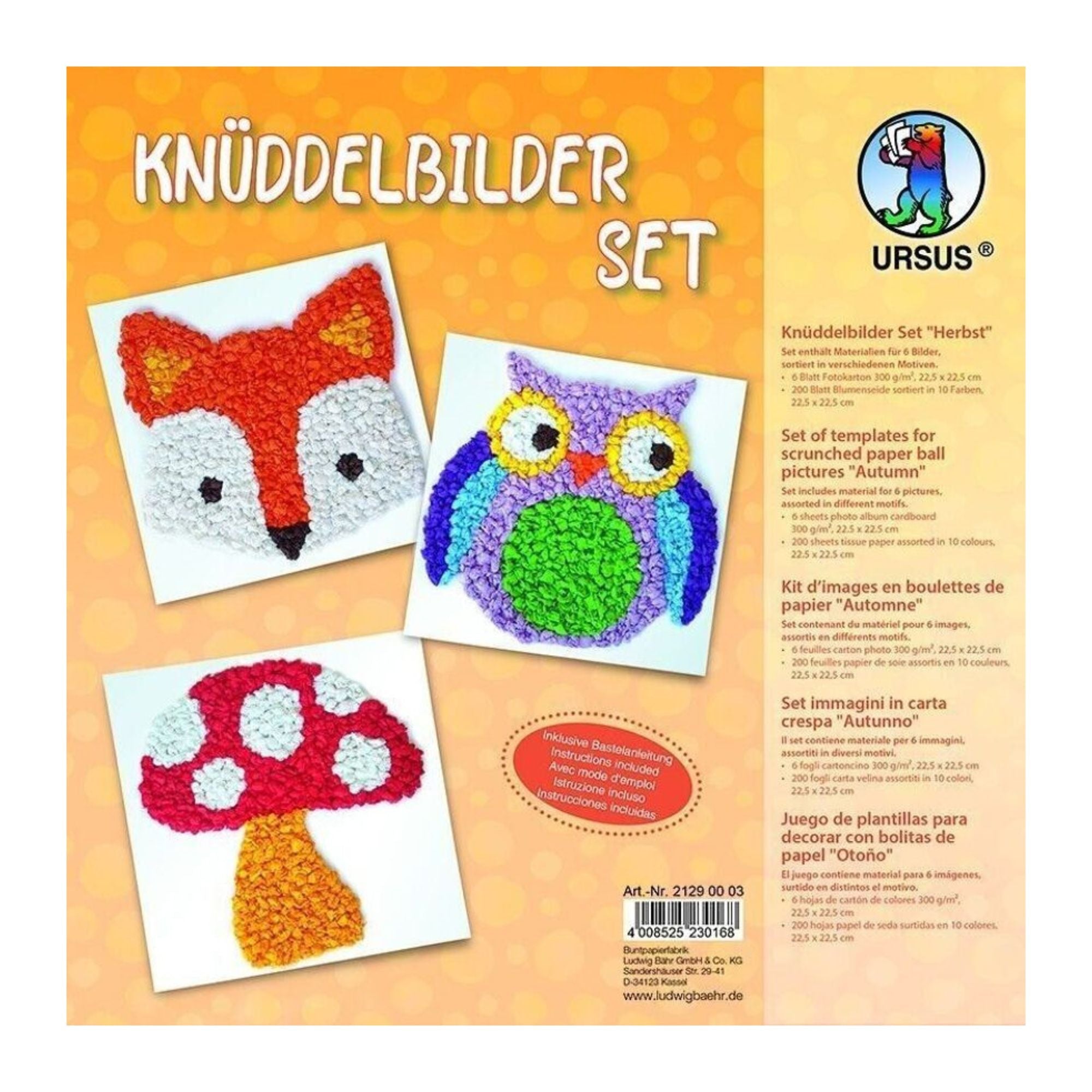 Knüddelbilder - Set "Herbst" Ursus - malmichbuntbest.com