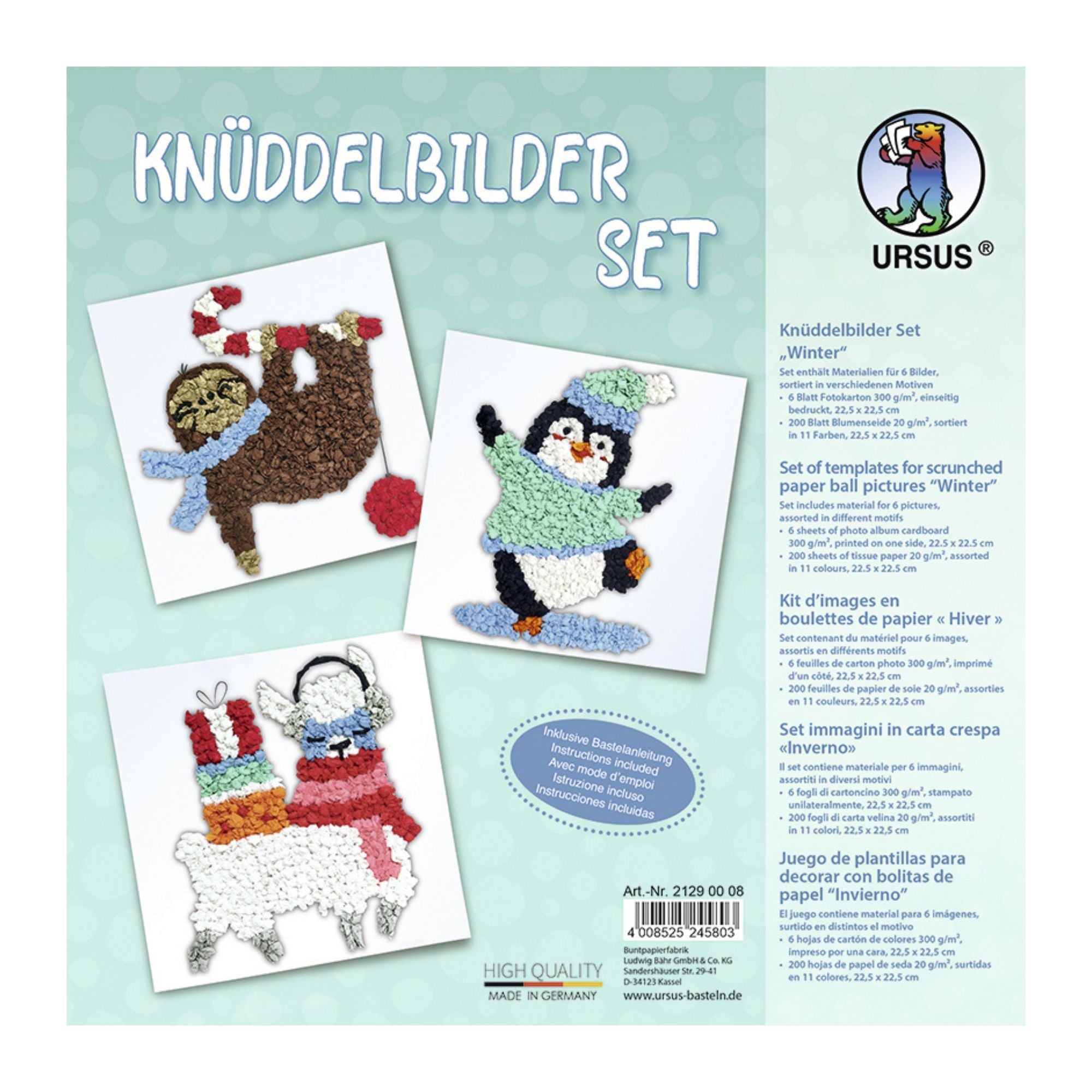 Knüddelbilder - Set "Winter" Ursus - malmichbuntbest.com