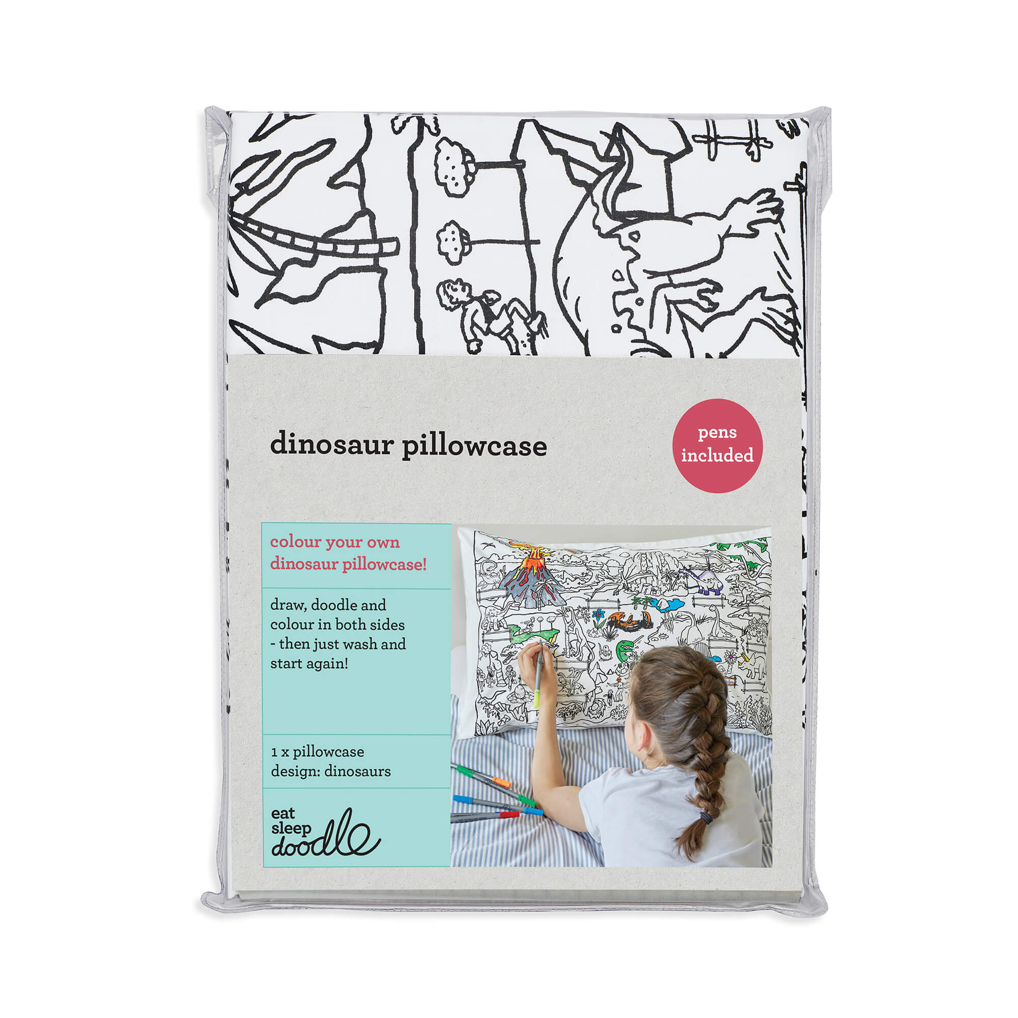 Kopfkissen zum Ausmalen Dinosaurier EatSleepDoddle - malmichbuntbest.com