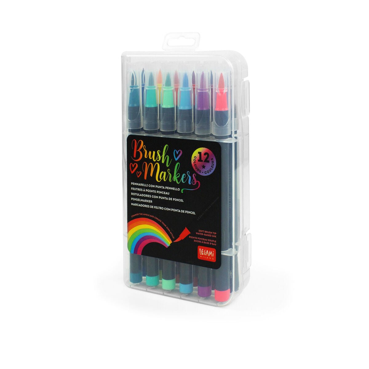 Legami 12 Filzstifte mit Pinselspitze - Bright Colours Legami - malmichbuntbest.com
