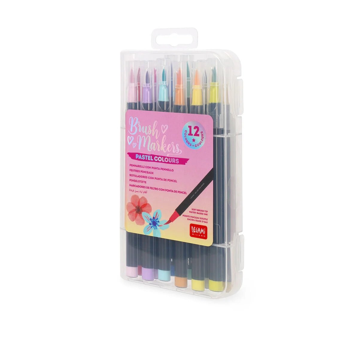 Legami 12 Filzstifte mit Pinselspitze - Pastel Colours Legami - malmichbuntbest.com