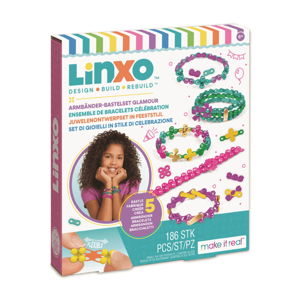 Linxo Armbänder - Bastelset (grün - lila - pink) Make it Real - malmichbuntbest.com