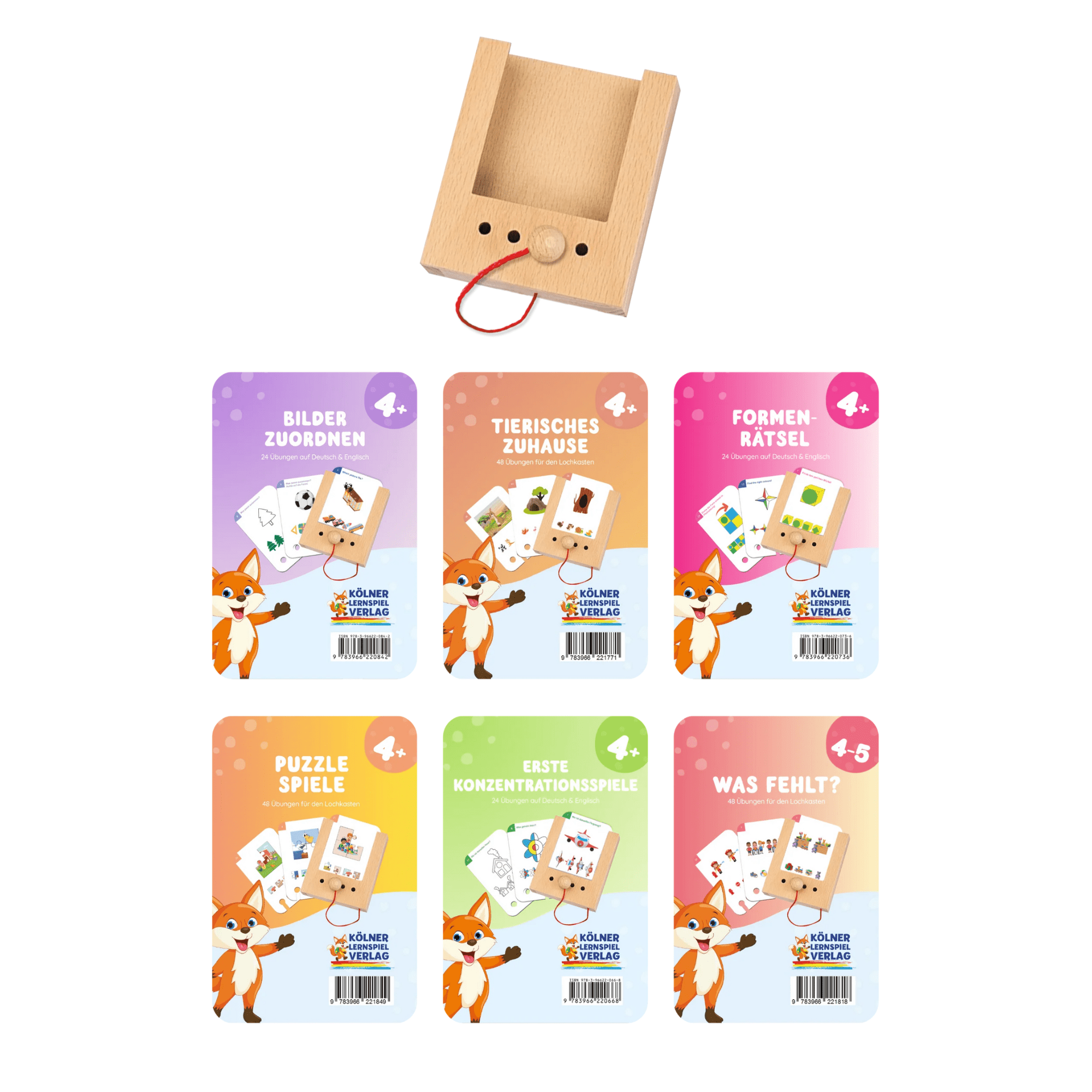 Lochhkasten Set ab 4 Jahren mit 6 Kartensätzen (NEU) Lernspielverlag - malmichbuntbest.com