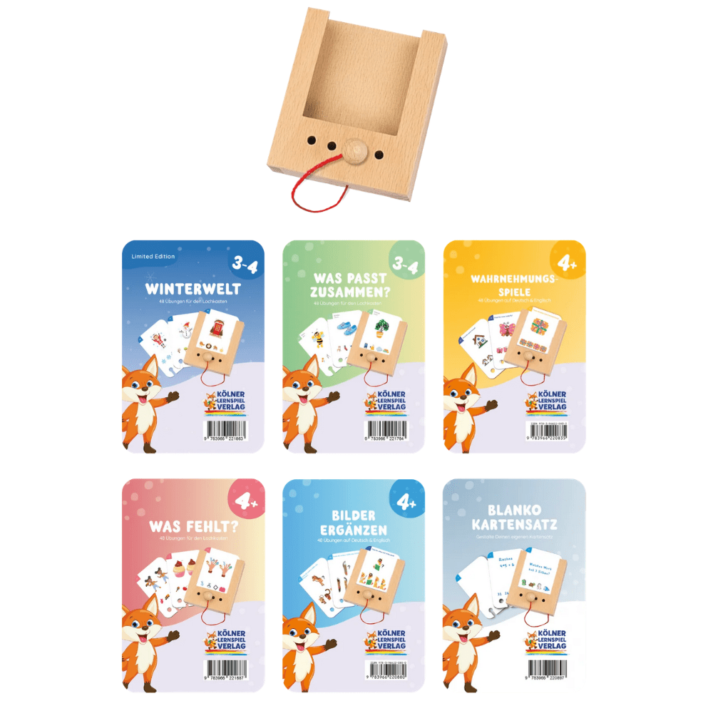 Lochkasten Starterset 3 - 4 Jahre mit 6 Kartensätzen Lernspielverlag - malmichbuntbest.com