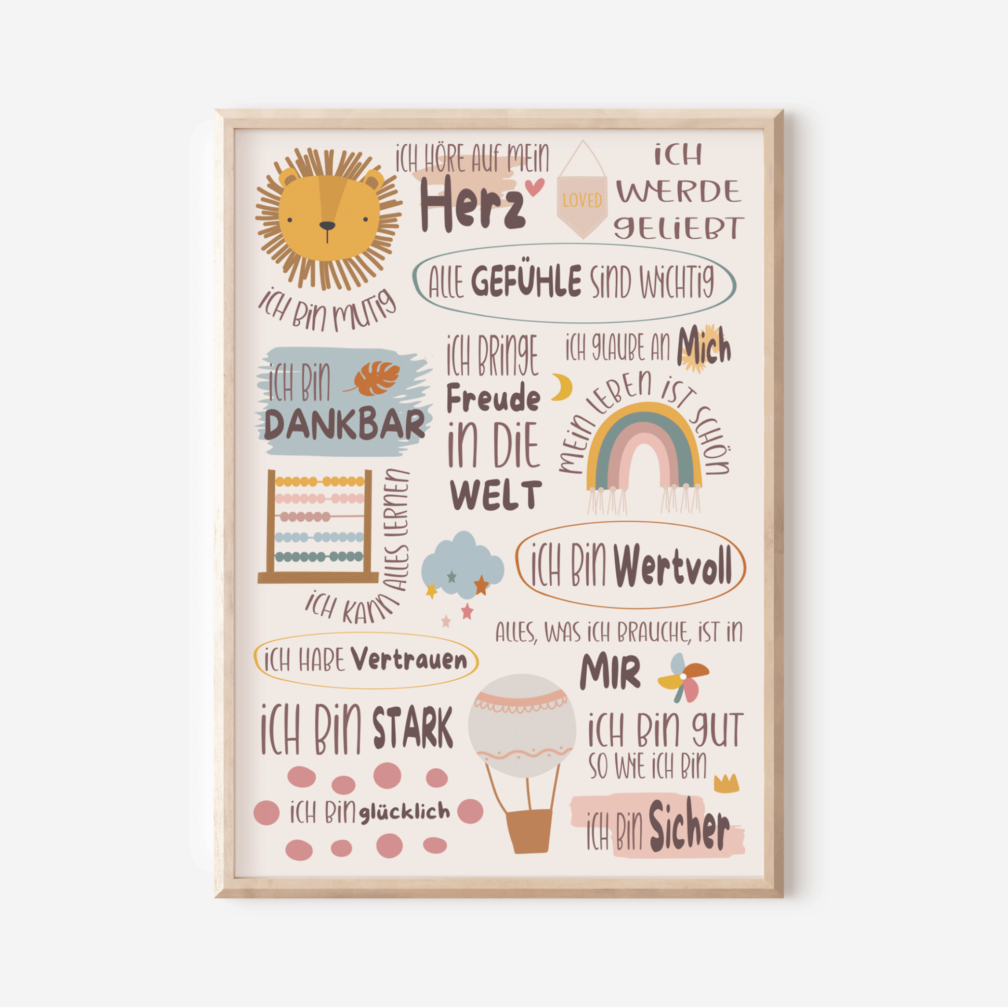Modern Kids Art - Affirmations Poster Harmonie Modern Kids Art - malmichbuntbest.com