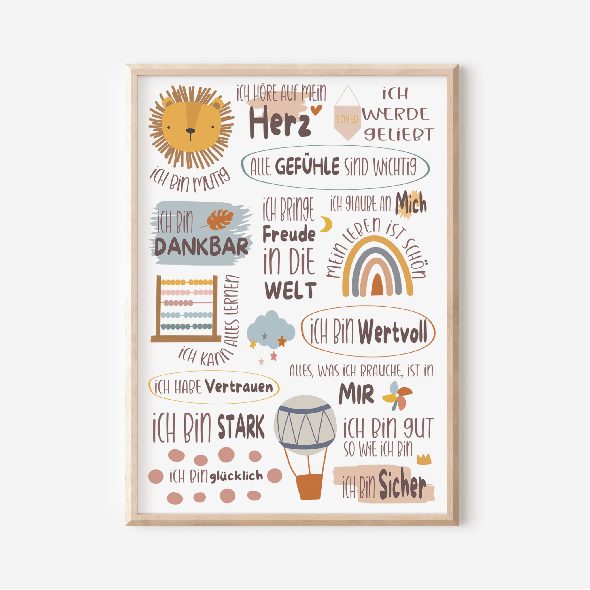 Modern Kids Art - Poster Affirmationen Harmonie 2 Modern Kids Art - malmichbuntbest.com