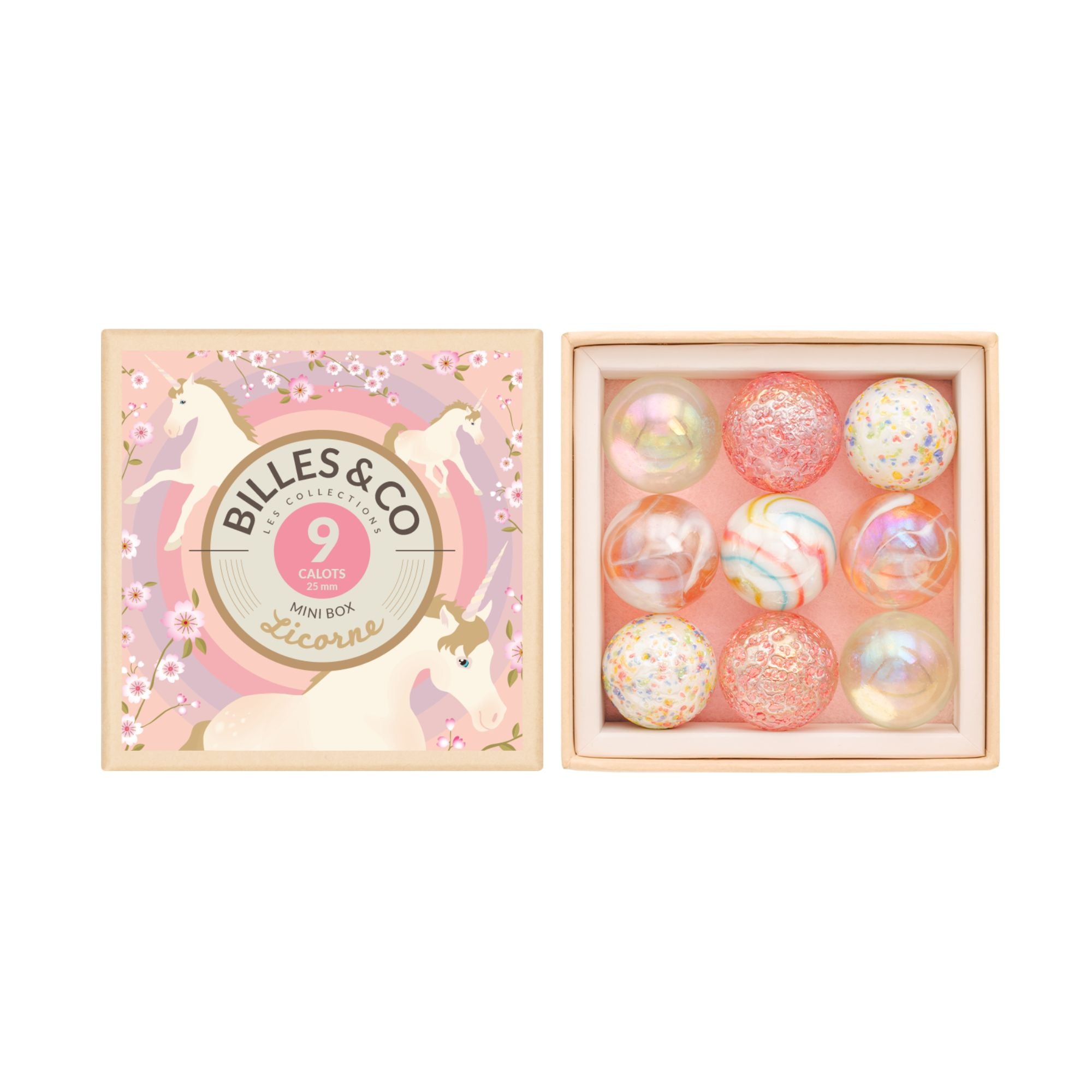 Murmeln Einhorn Mini - Box Calots Billes & Co - malmichbuntbest.com