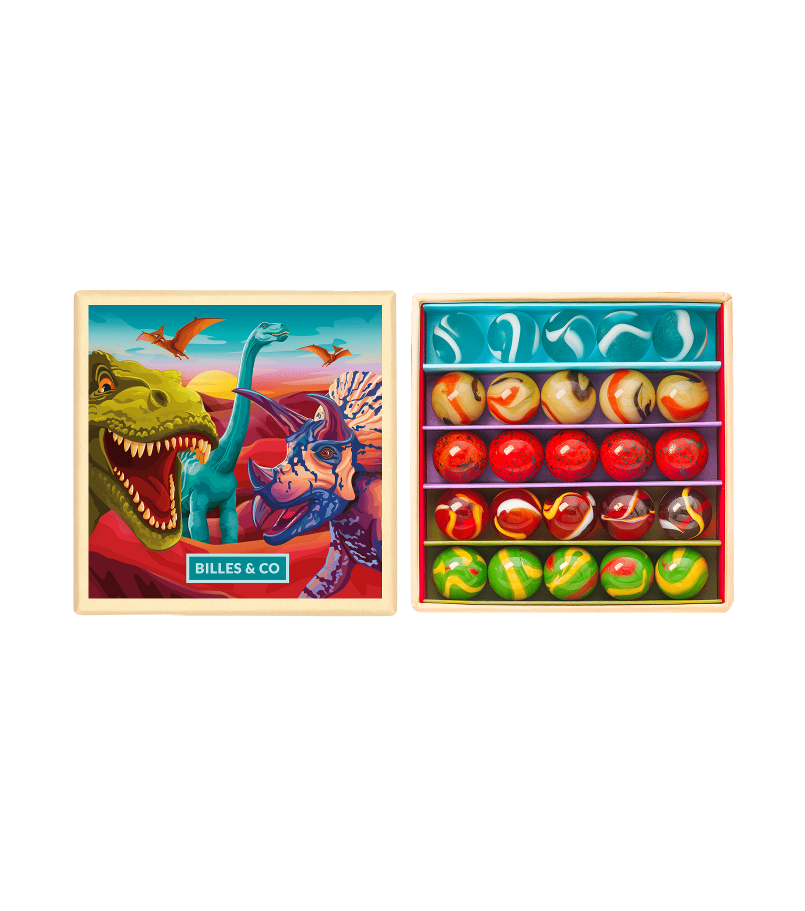 Murmeln Mini - Box Dinosaurier Billes & Co - malmichbuntbest.com
