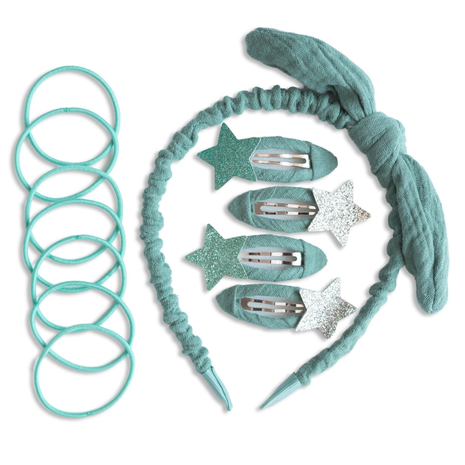 Musselin Haar - Accessoires Set – Petrol Papierdrachen - malmichbuntbest.com