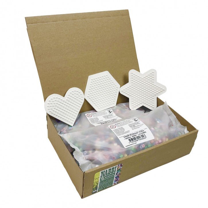 Nabbi Bio Bügelperlen Set Farben - Mix, 3x3000 Stück / 3 Platten Nabbi - malmichbuntbest.com